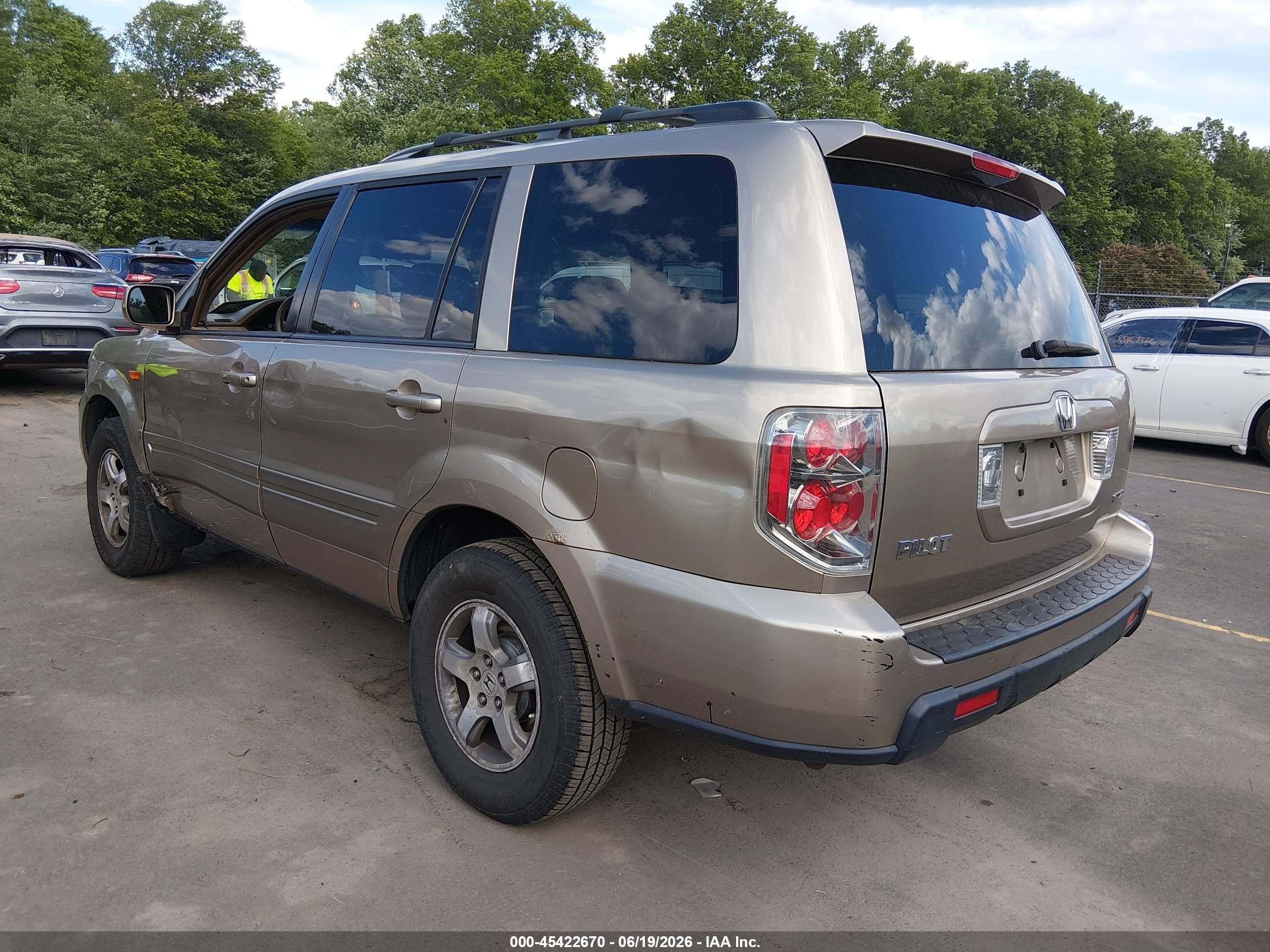 2007 Honda Pilot Ex-l Бежевый vin: 2HKYF18587H506972