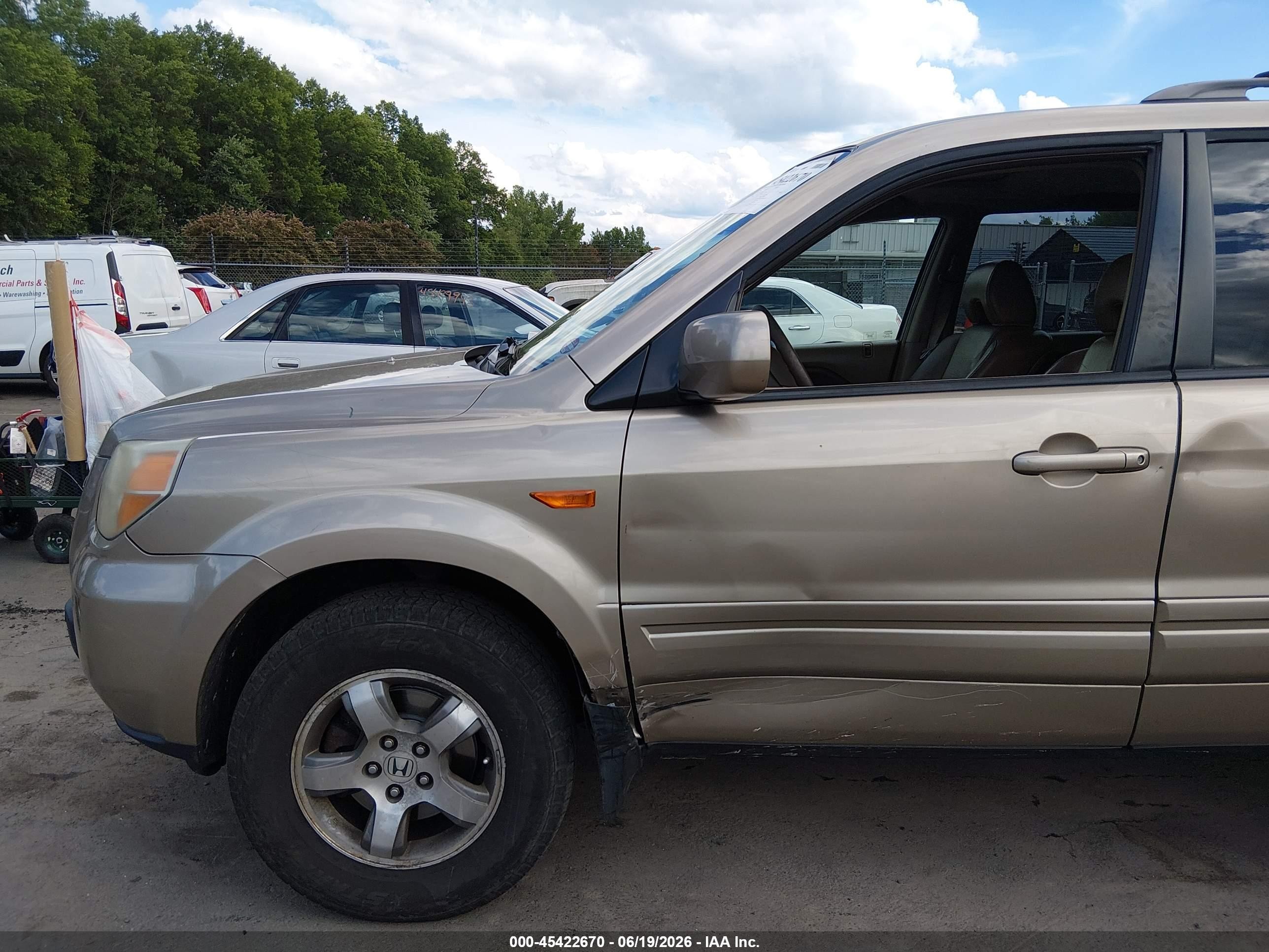2007 Honda Pilot Ex-l Бежевый vin: 2HKYF18587H506972