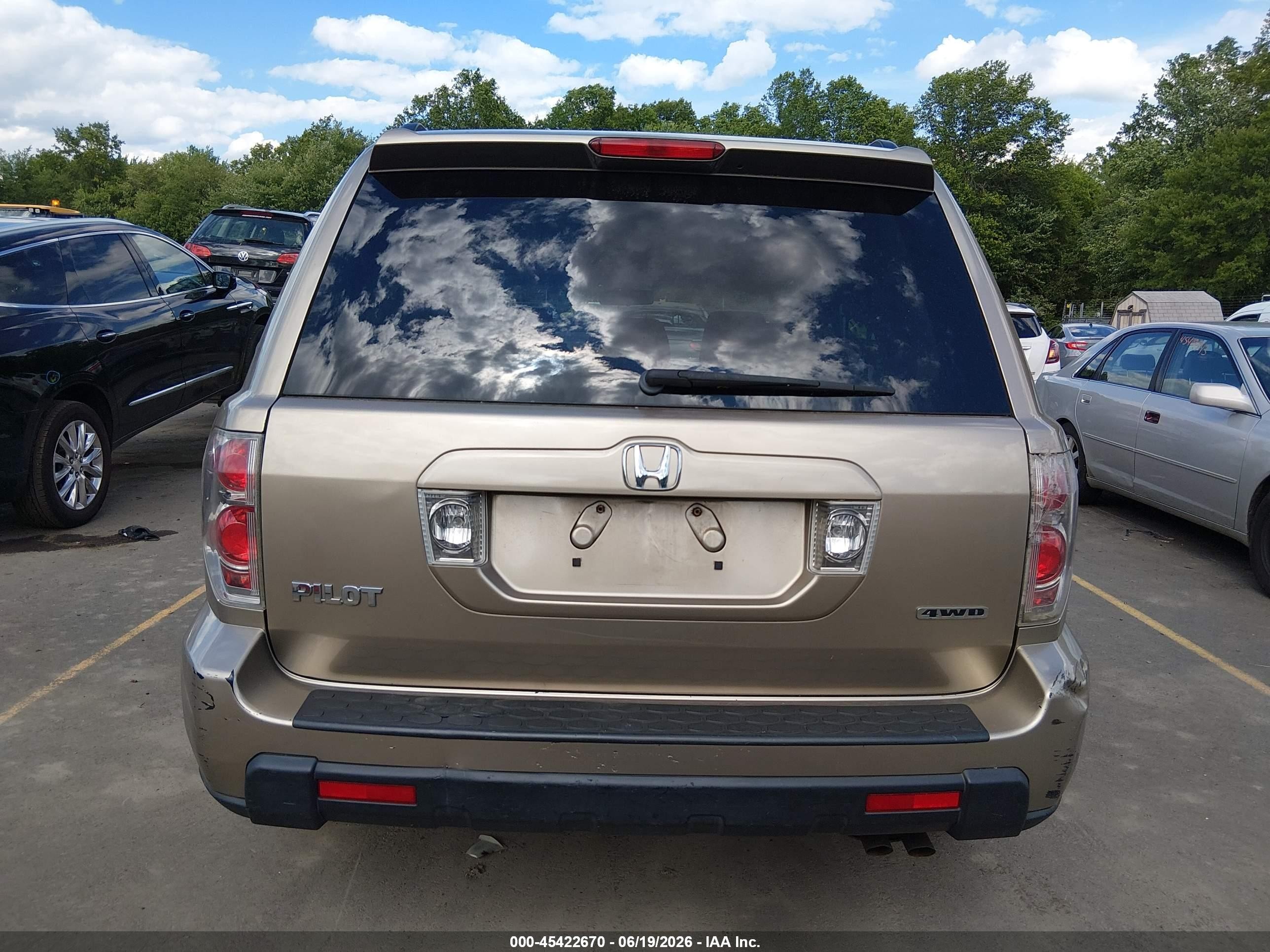 2007 Honda Pilot Ex-l Бежевый vin: 2HKYF18587H506972