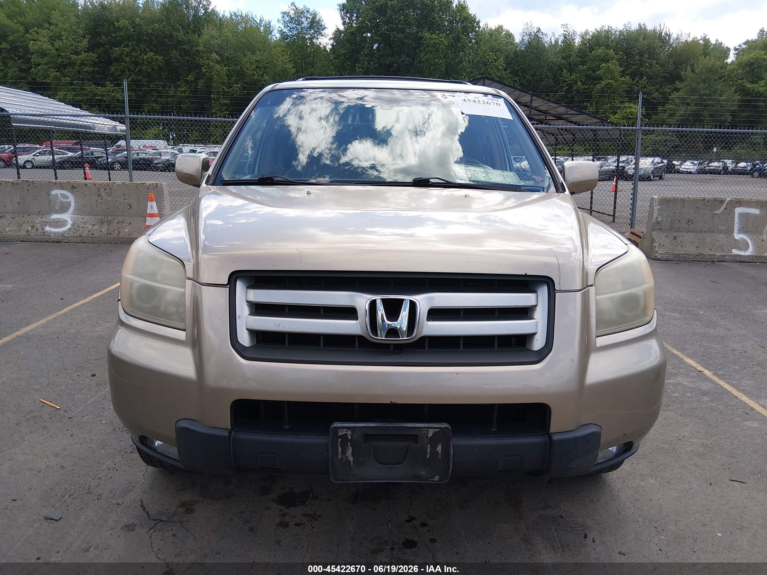 2007 Honda Pilot Ex-l Бежевый vin: 2HKYF18587H506972