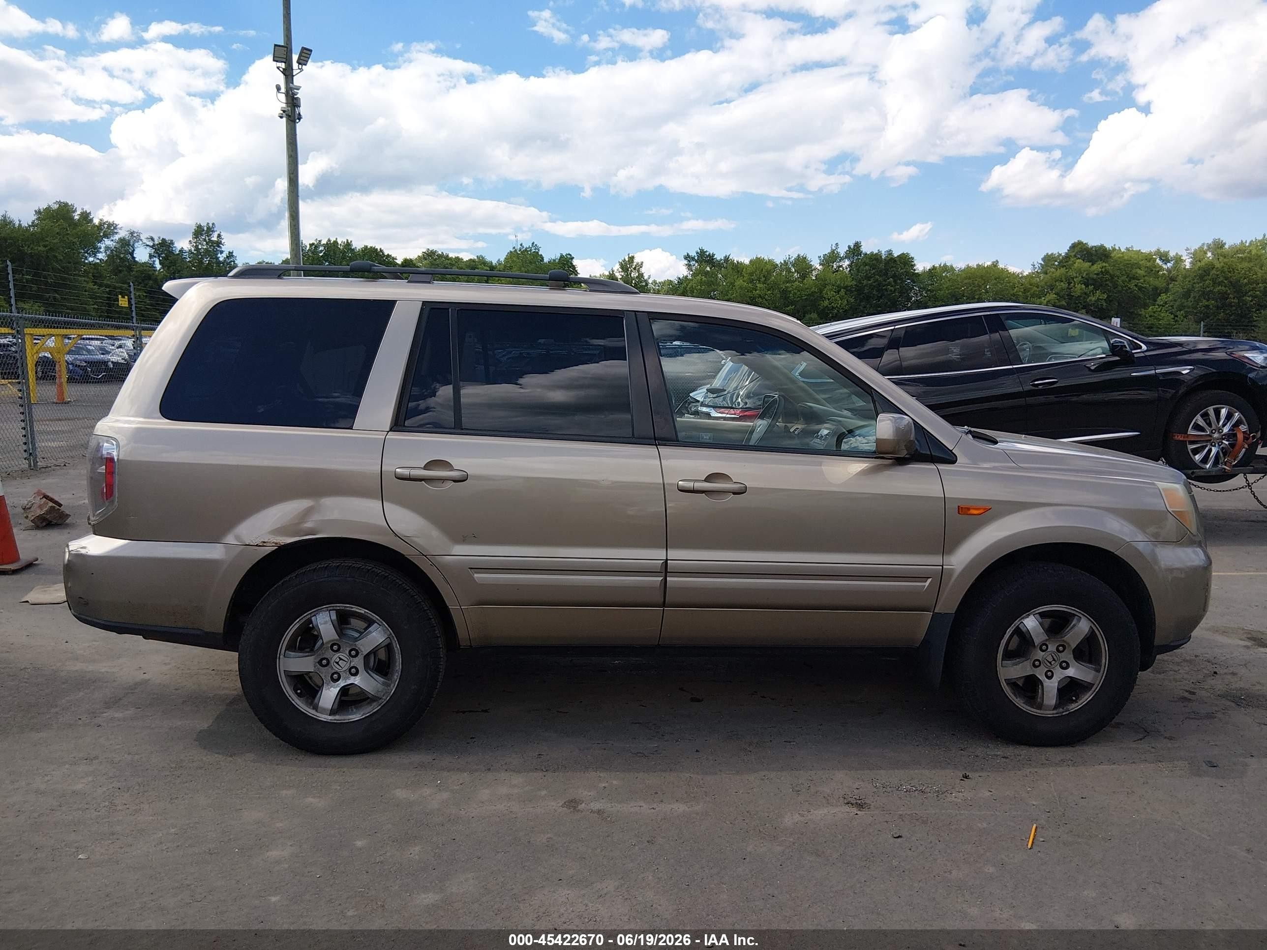 2007 Honda Pilot Ex-l Бежевый vin: 2HKYF18587H506972