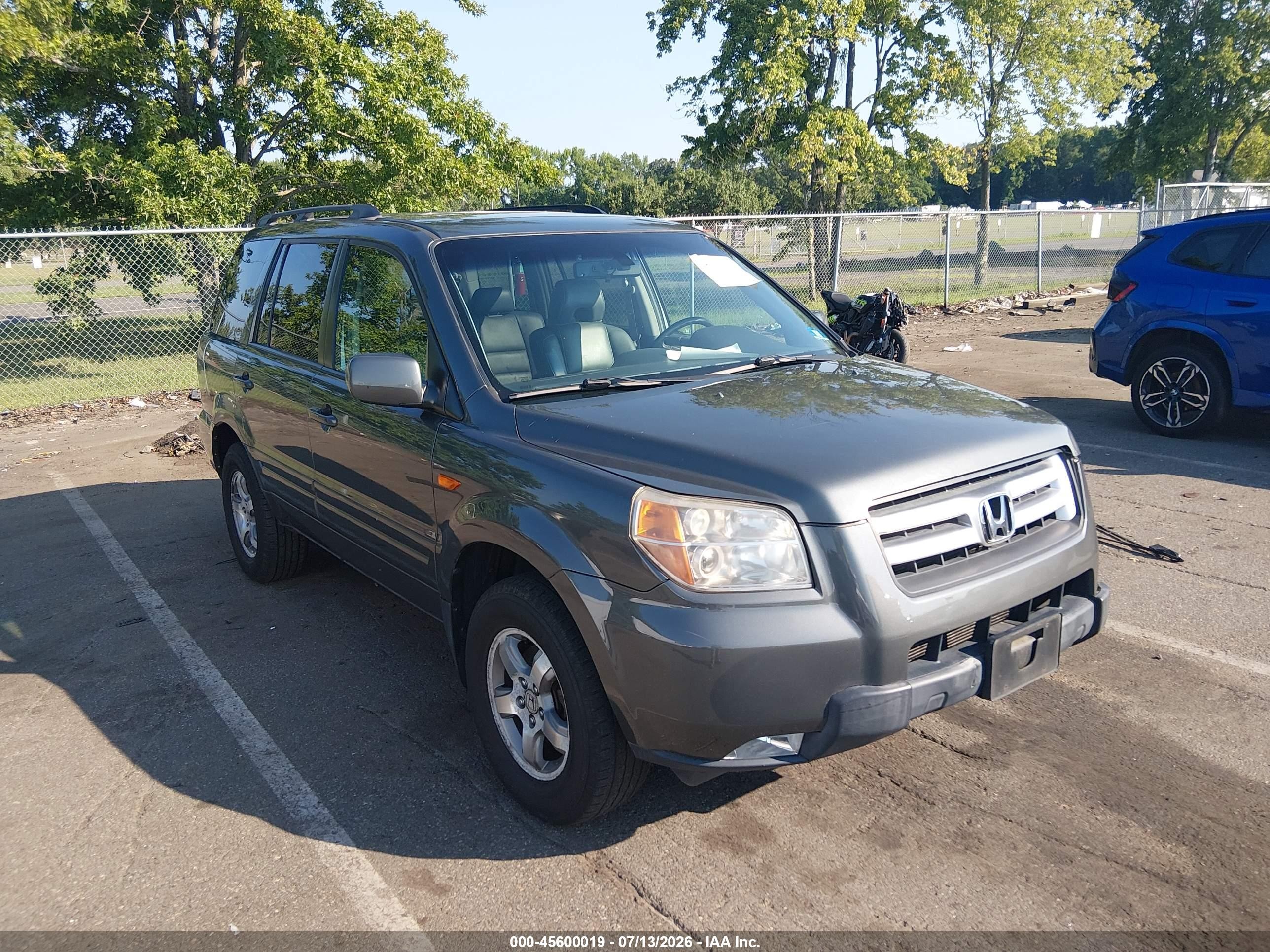 2007 Honda Pilot Ex-l Серый vin: 2HKYF18587H527322