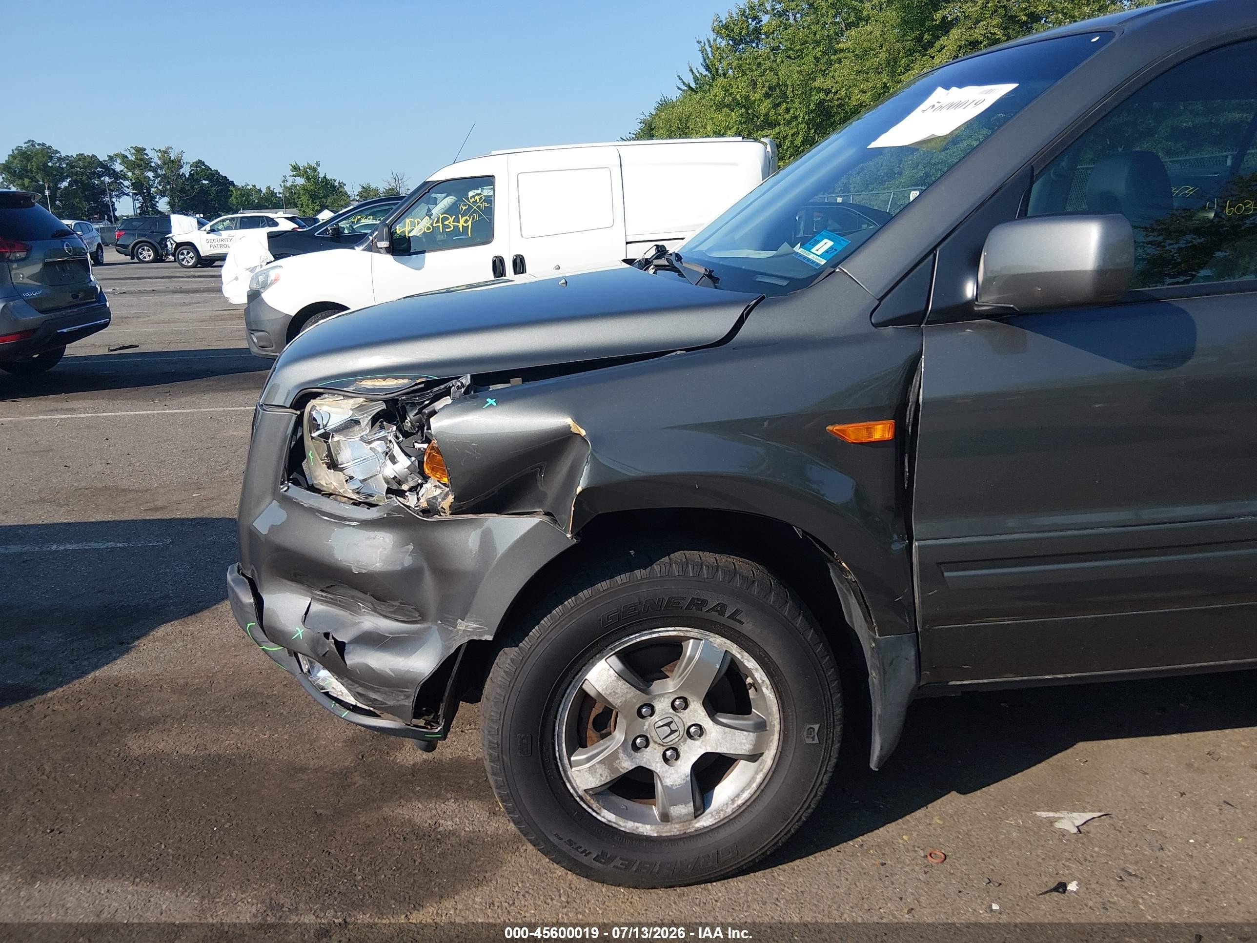 2007 Honda Pilot Ex-l Gray vin: 2HKYF18587H527322