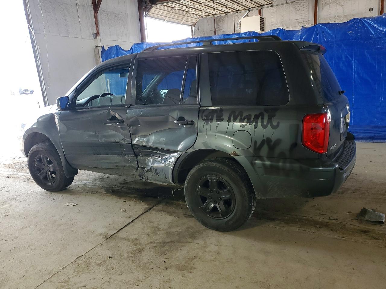 2003 Honda Pilot Exl Gray vin: 2HKYF18593H580394