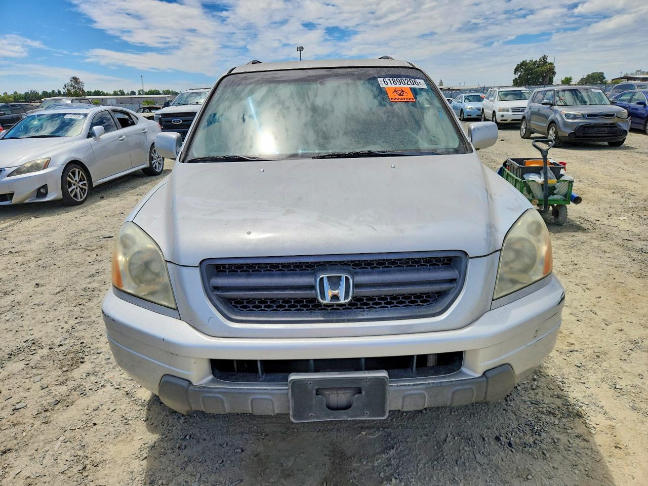 2003 Honda Pilot Exl White vin: 2HKYF18593H590729