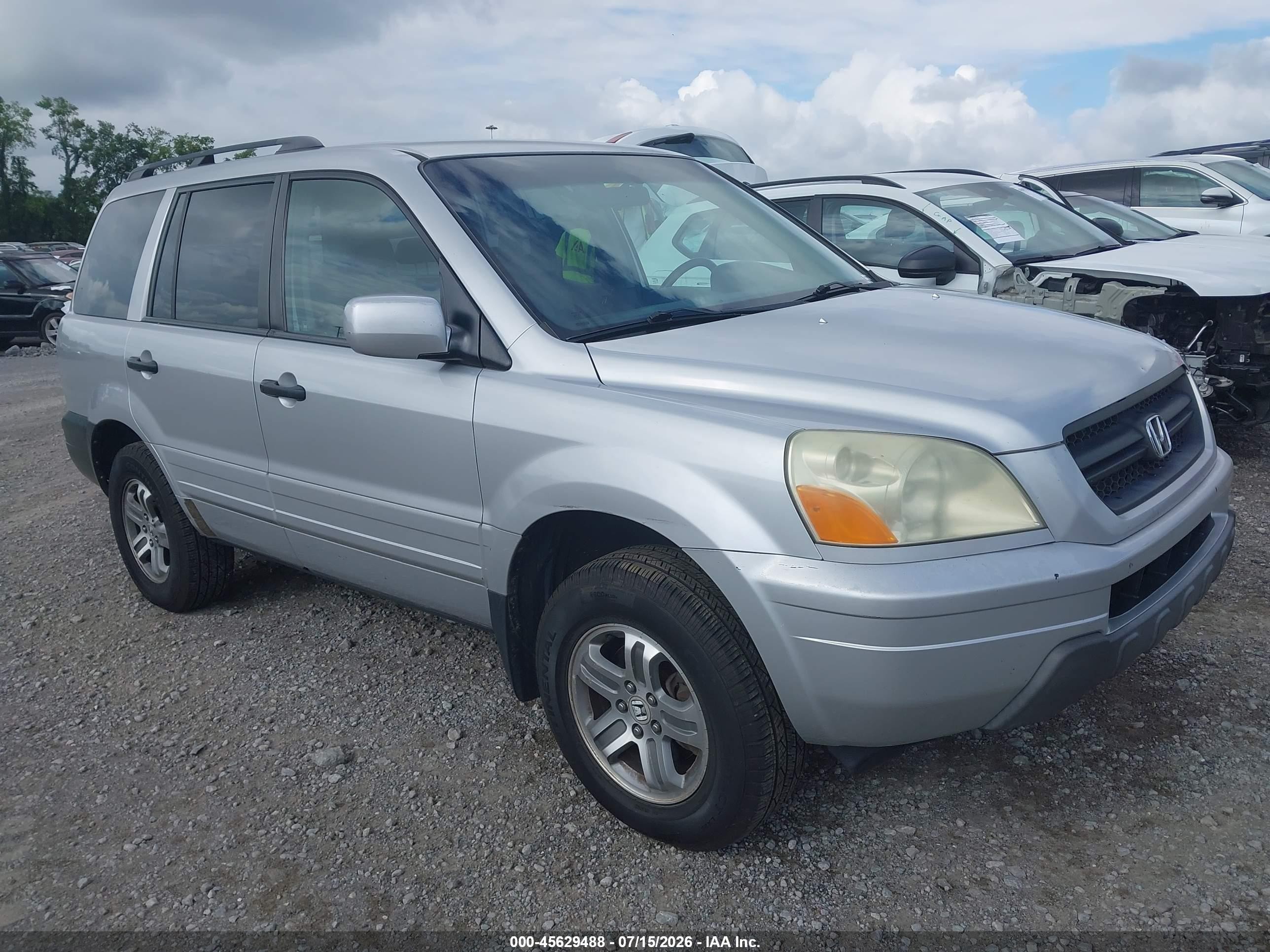 2004 Honda Pilot Ex-l Silver vin: 2HKYF18594H501372