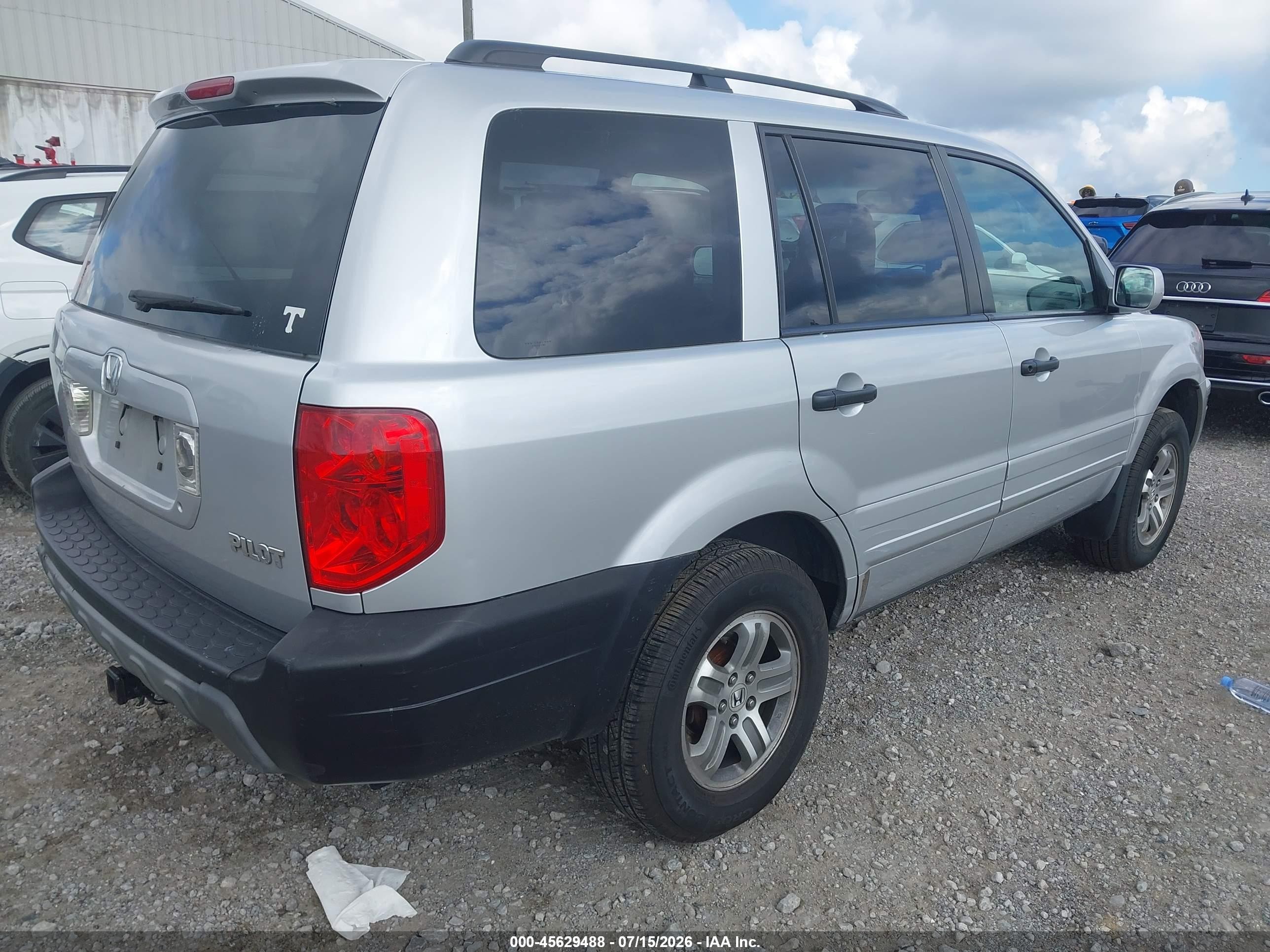 2004 Honda Pilot Ex-l Silver vin: 2HKYF18594H501372
