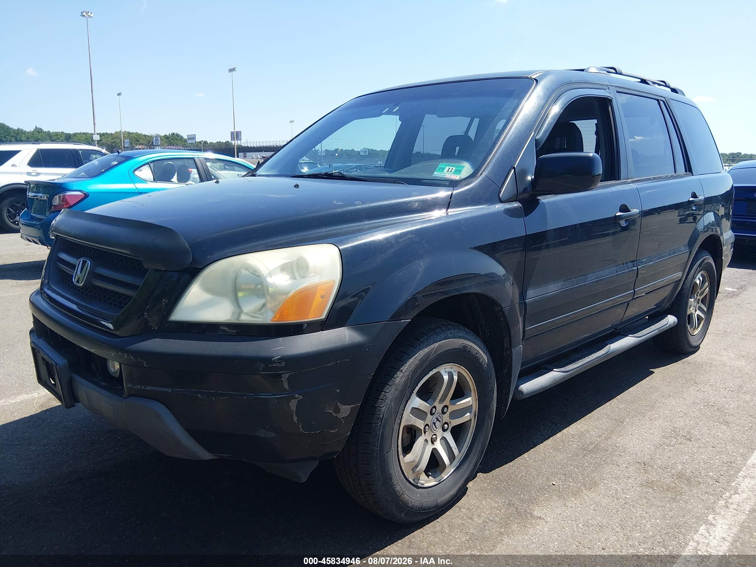 2004 Honda Pilot Ex-l Black vin: 2HKYF18594H527406