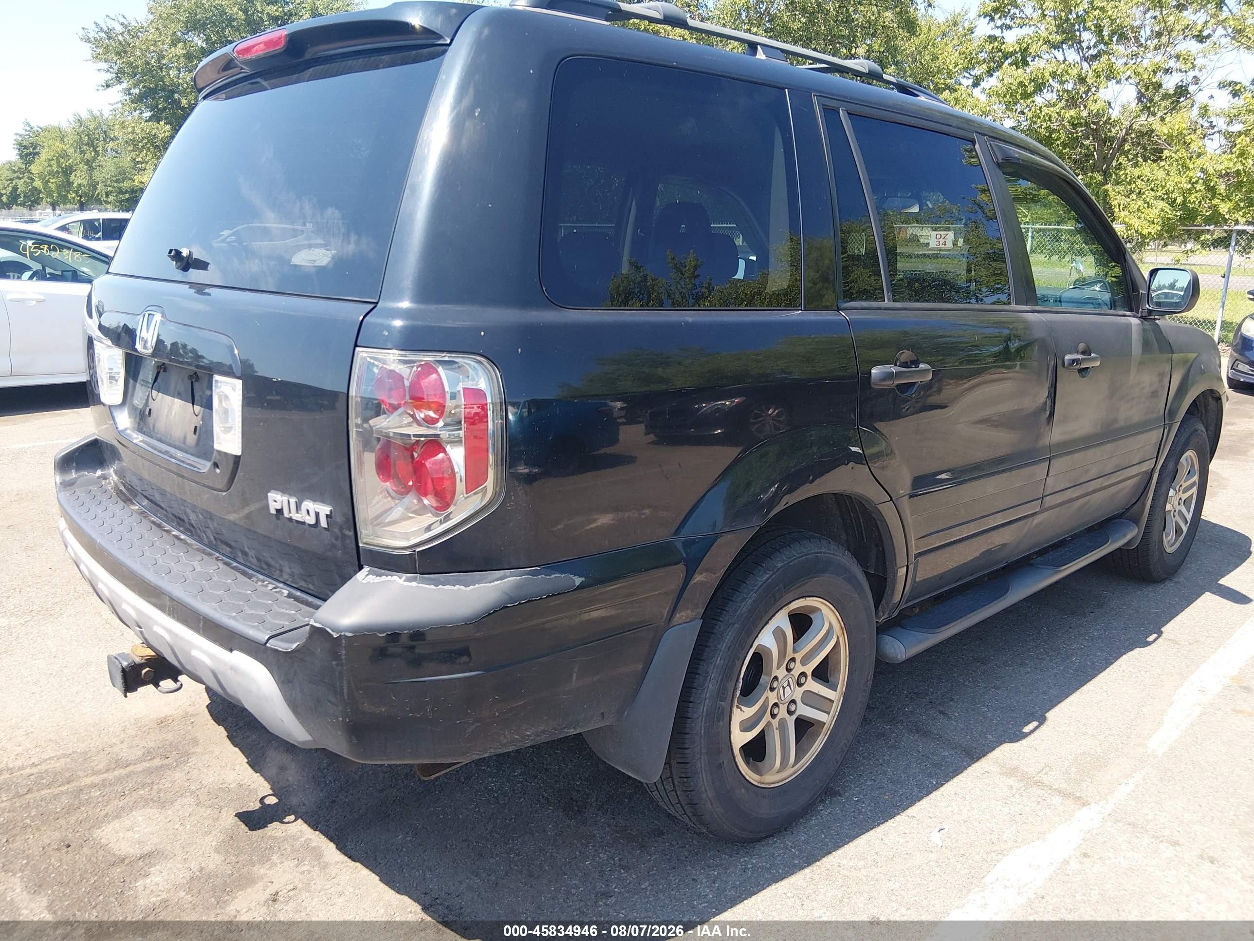 2004 Honda Pilot Ex-l Black vin: 2HKYF18594H527406