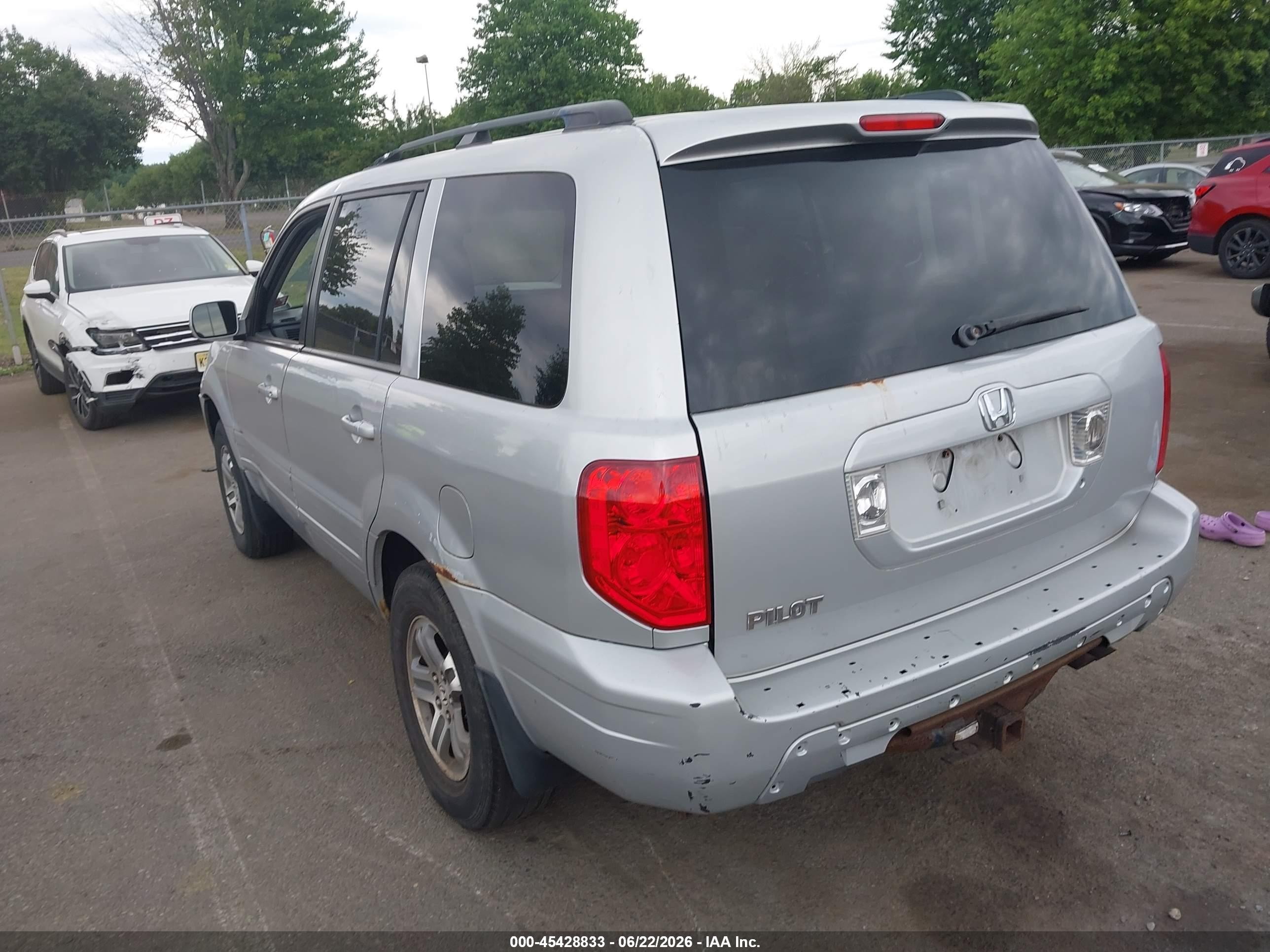 2004 Honda Pilot Ex-l Silver vin: 2HKYF18594H578758