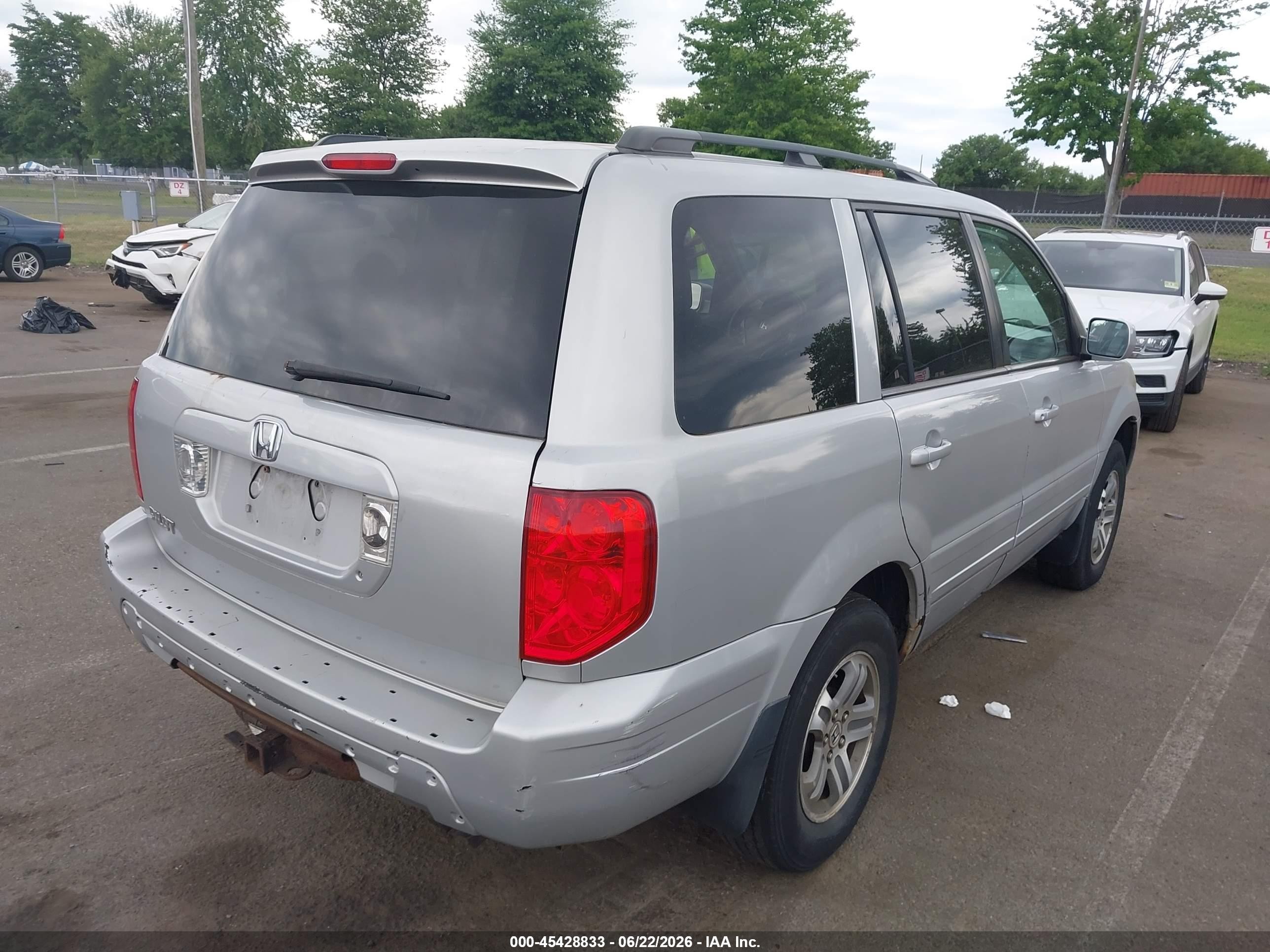 2004 Honda Pilot Ex-l Silver vin: 2HKYF18594H578758