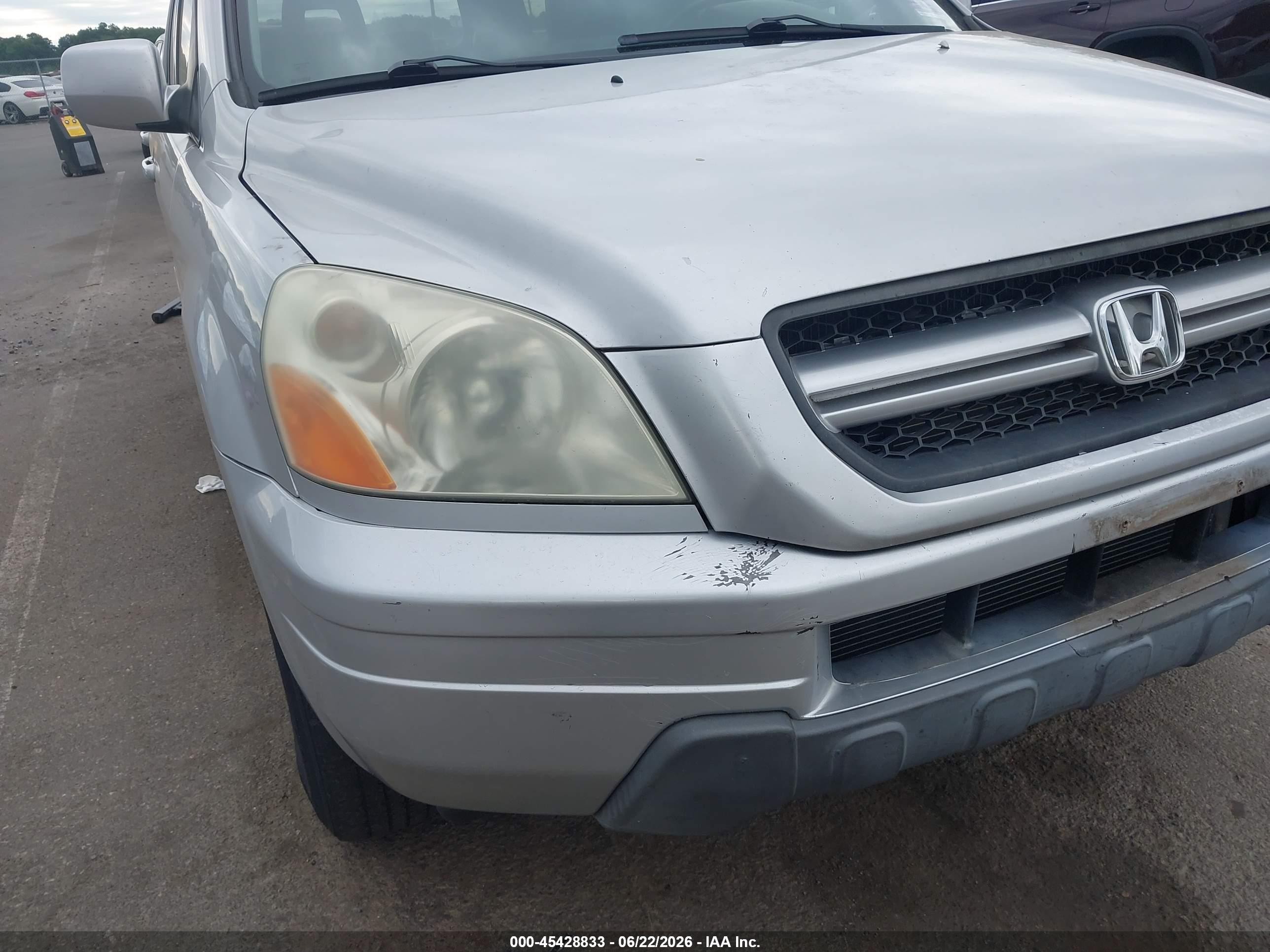 2004 Honda Pilot Ex-l Silver vin: 2HKYF18594H578758