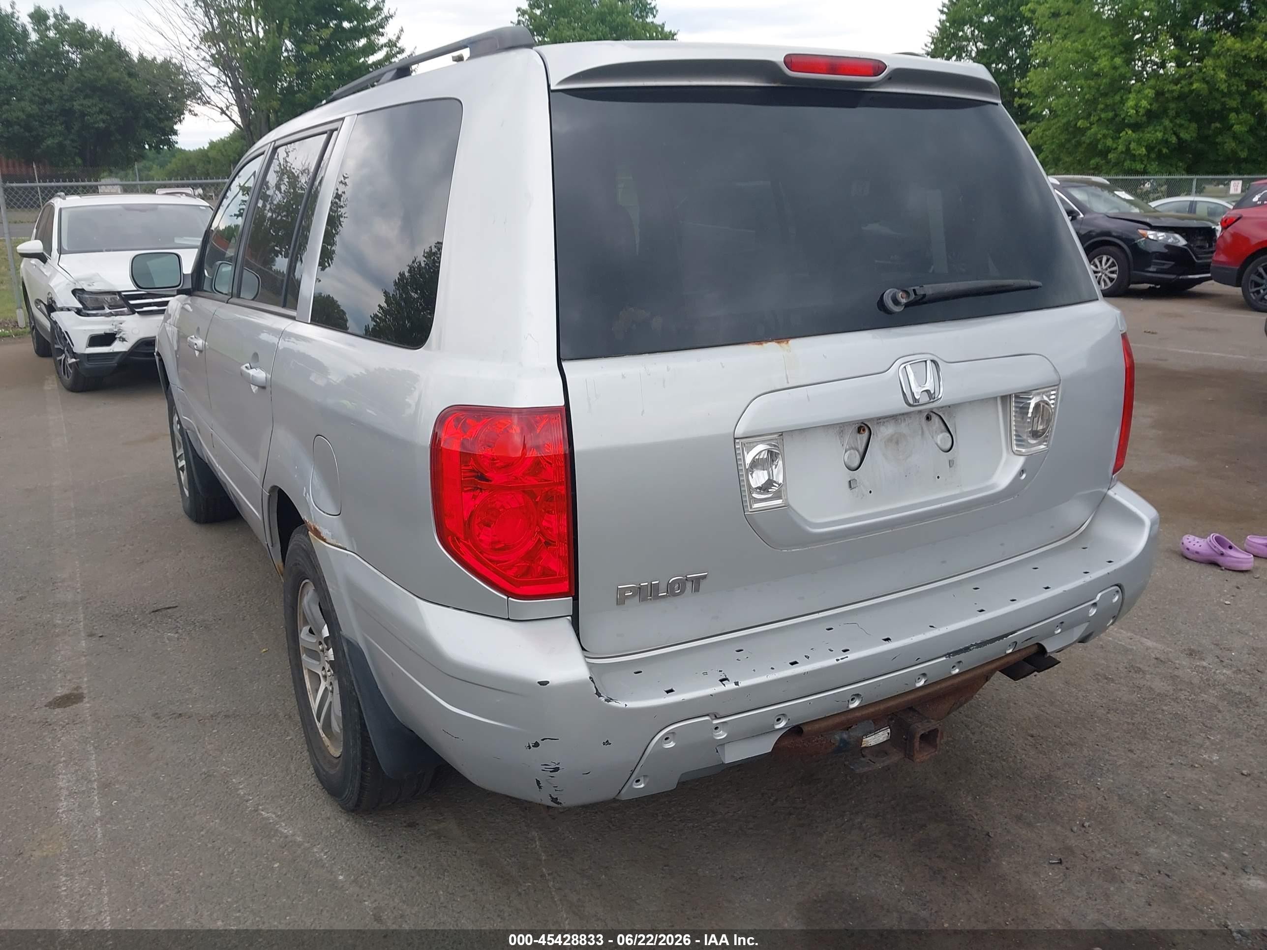 2004 Honda Pilot Ex-l Silver vin: 2HKYF18594H578758