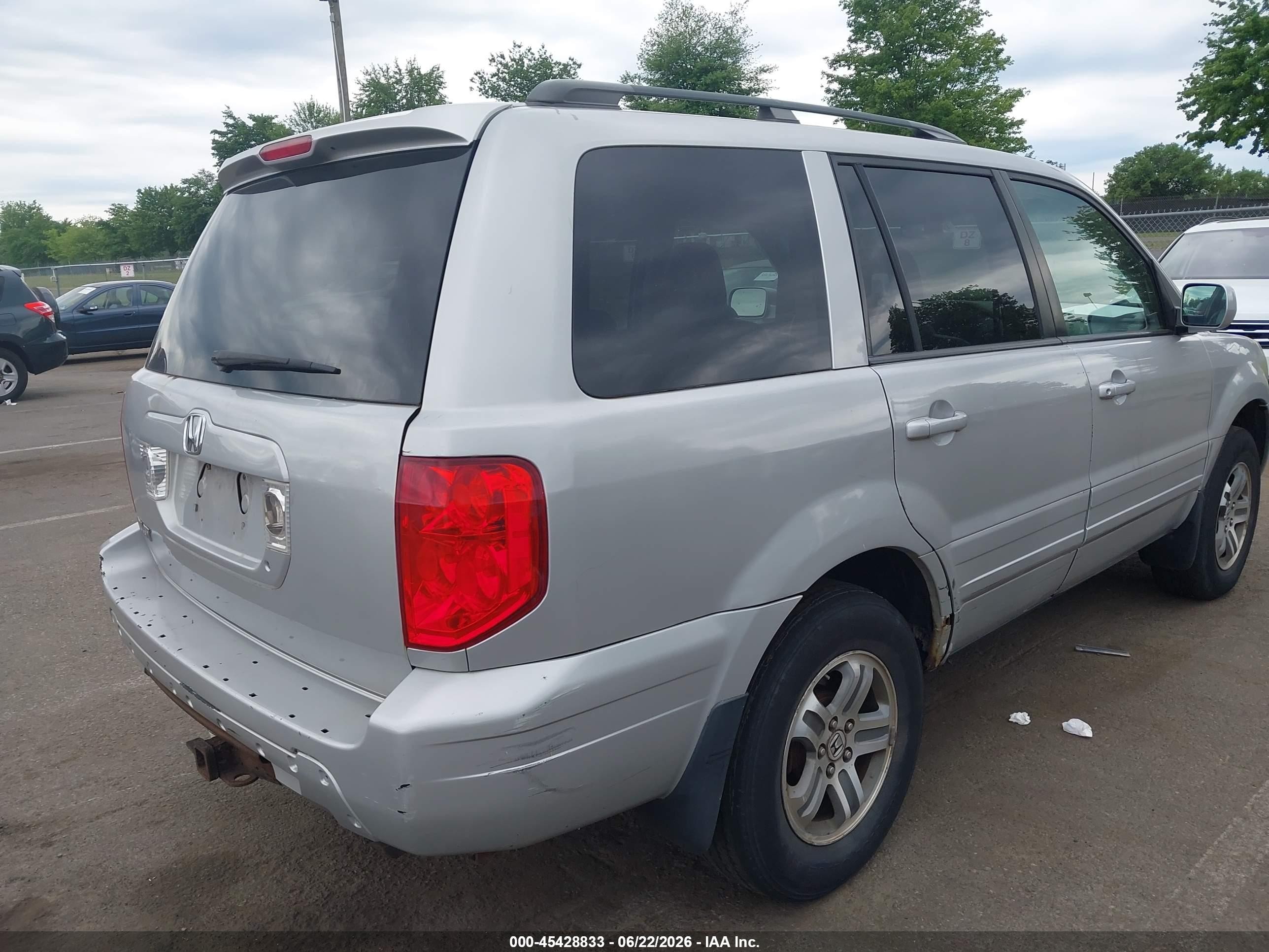 2004 Honda Pilot Ex-l Silver vin: 2HKYF18594H578758