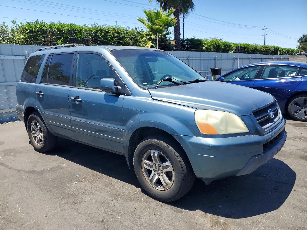 2005 Honda Pilot Exl Blue vin: 2HKYF18595H515225