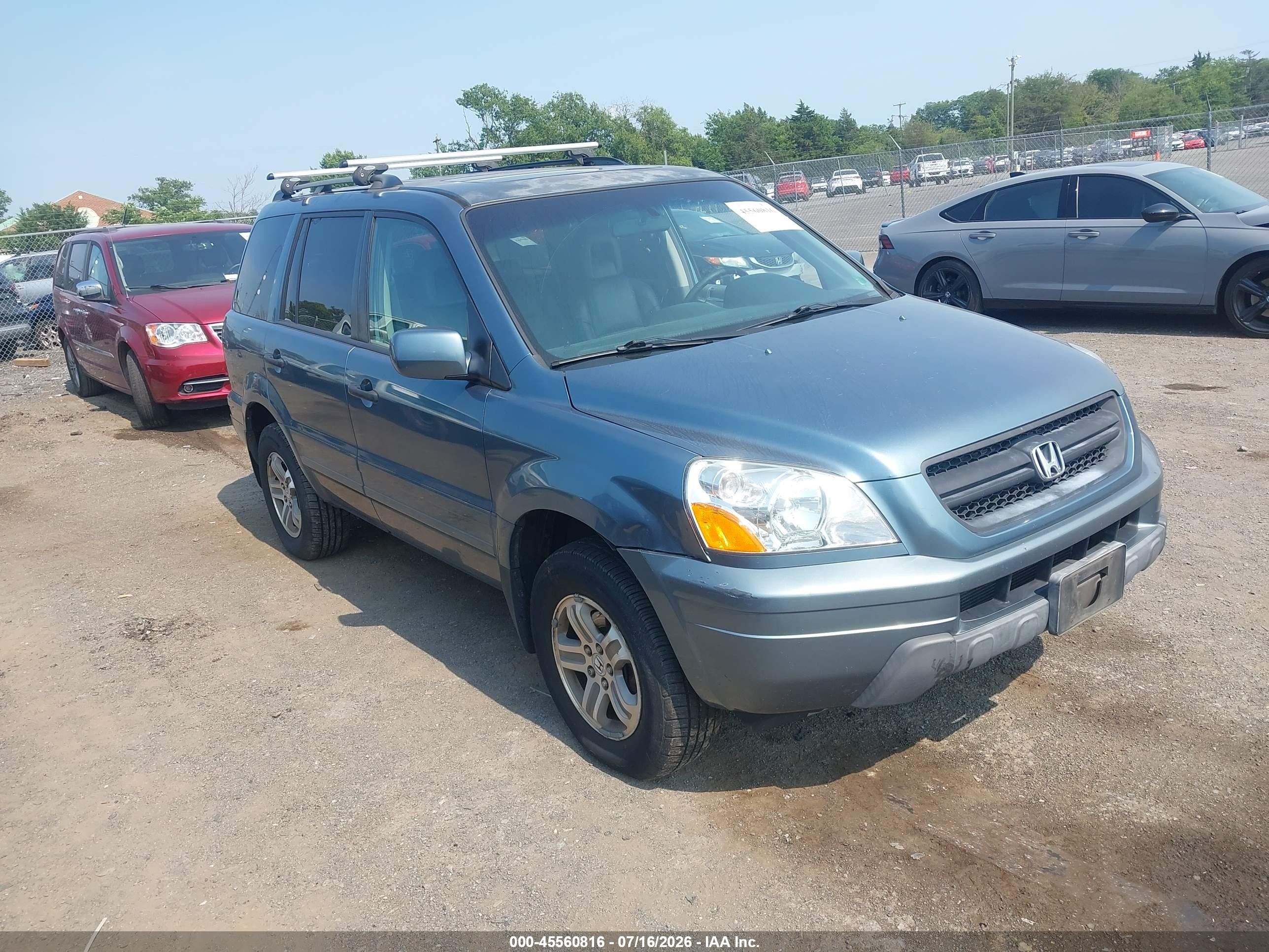 2005 Honda Pilot Ex-l Blue vin: 2HKYF18595H527276