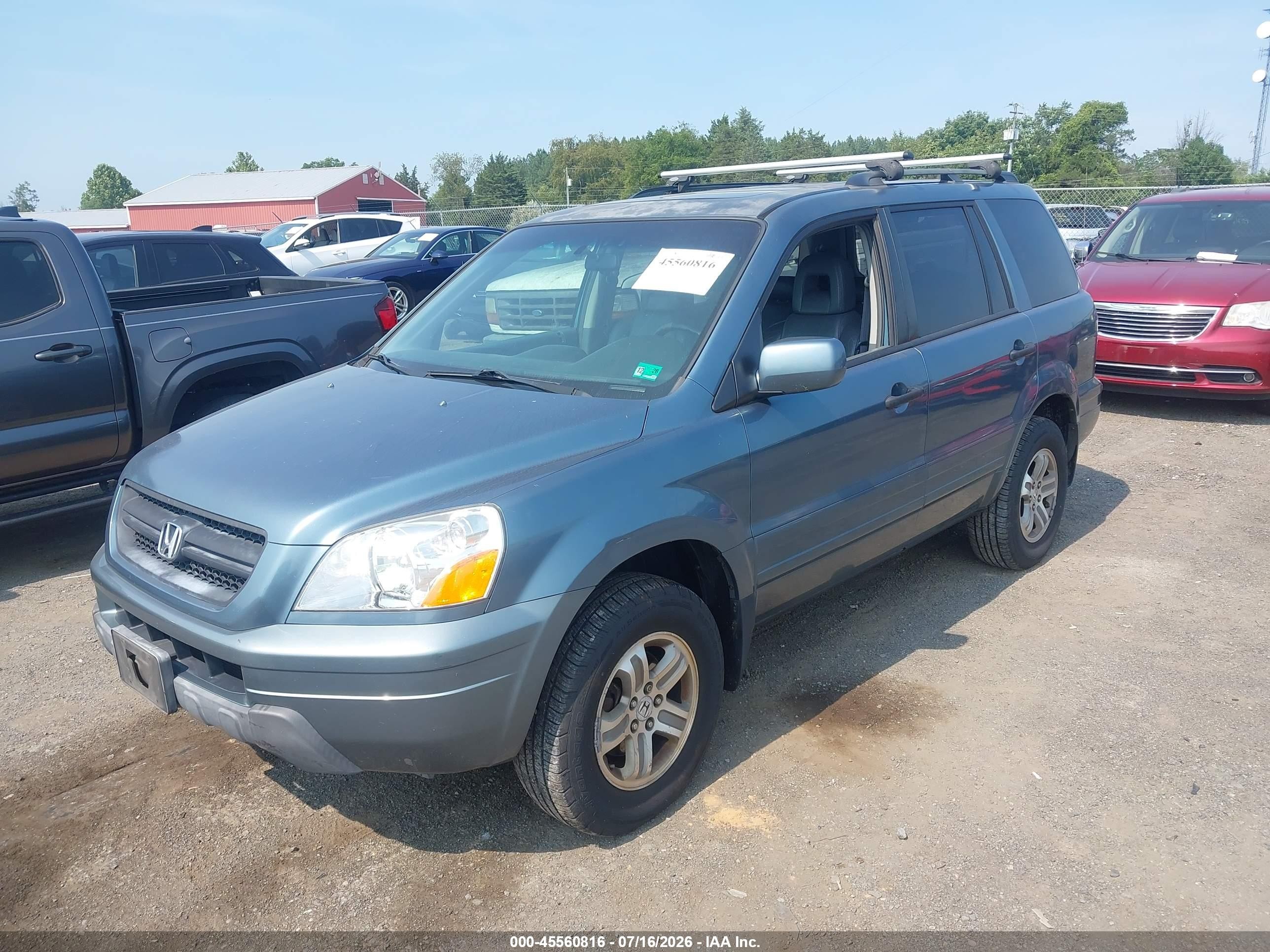 2005 Honda Pilot Ex-l Blue vin: 2HKYF18595H527276