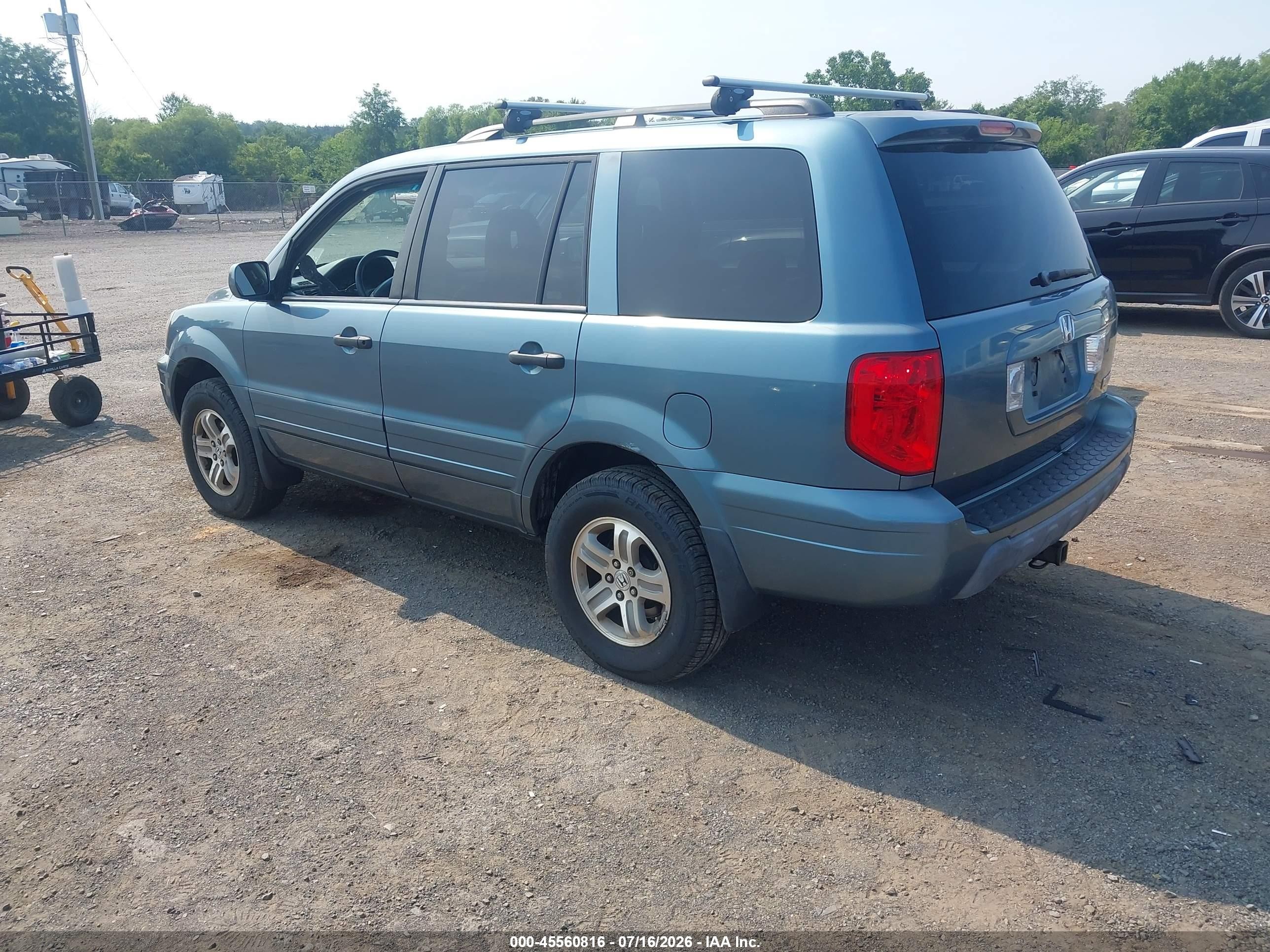 2005 Honda Pilot Ex-l Blue vin: 2HKYF18595H527276