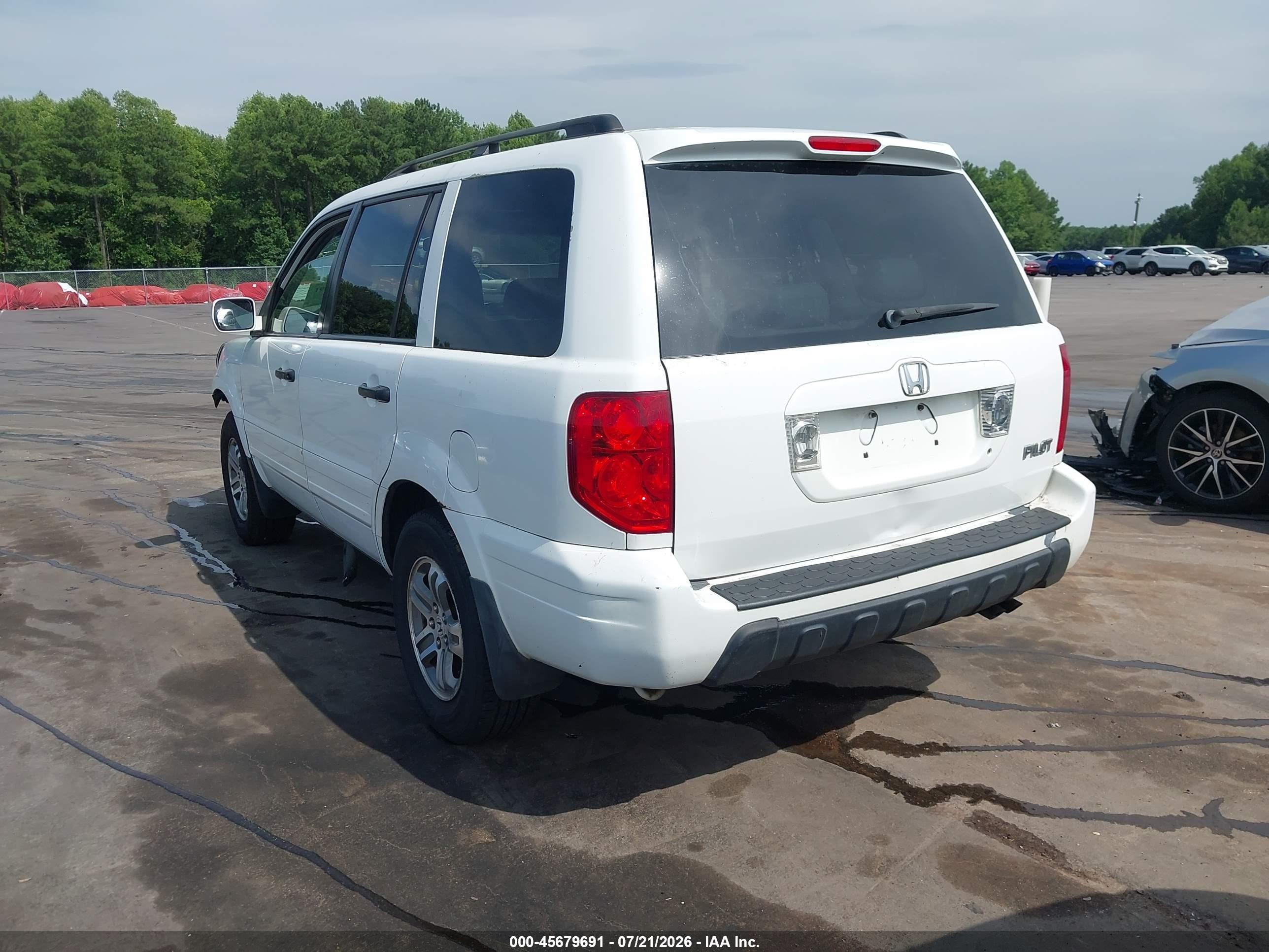 2005 Honda Pilot Ex-l Белый vin: 2HKYF18595H531909