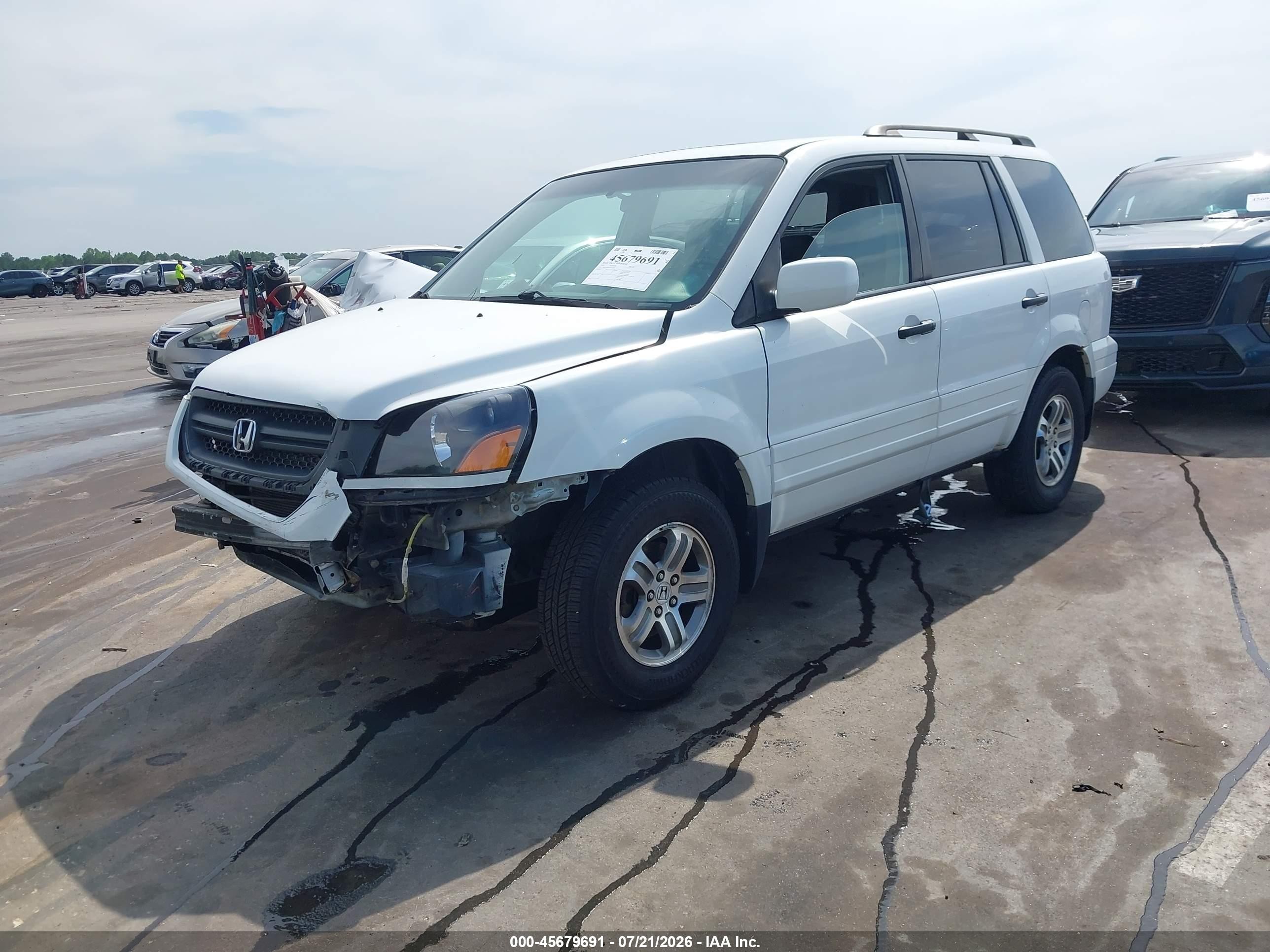 2005 Honda Pilot Ex-l Белый vin: 2HKYF18595H531909