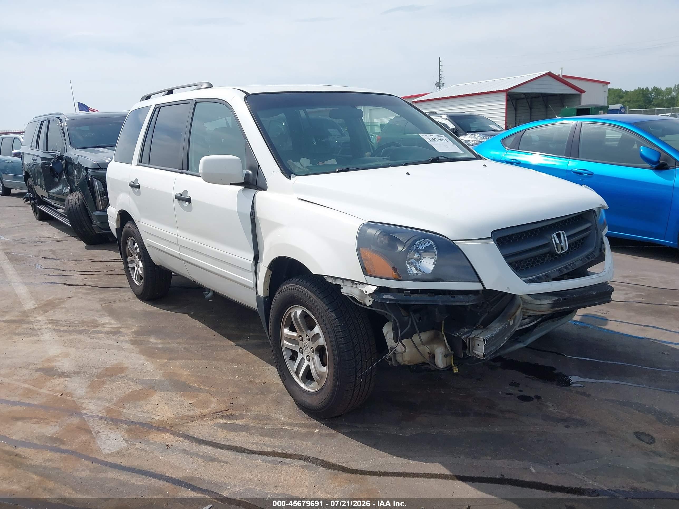 2005 Honda Pilot Ex-l Белый vin: 2HKYF18595H531909