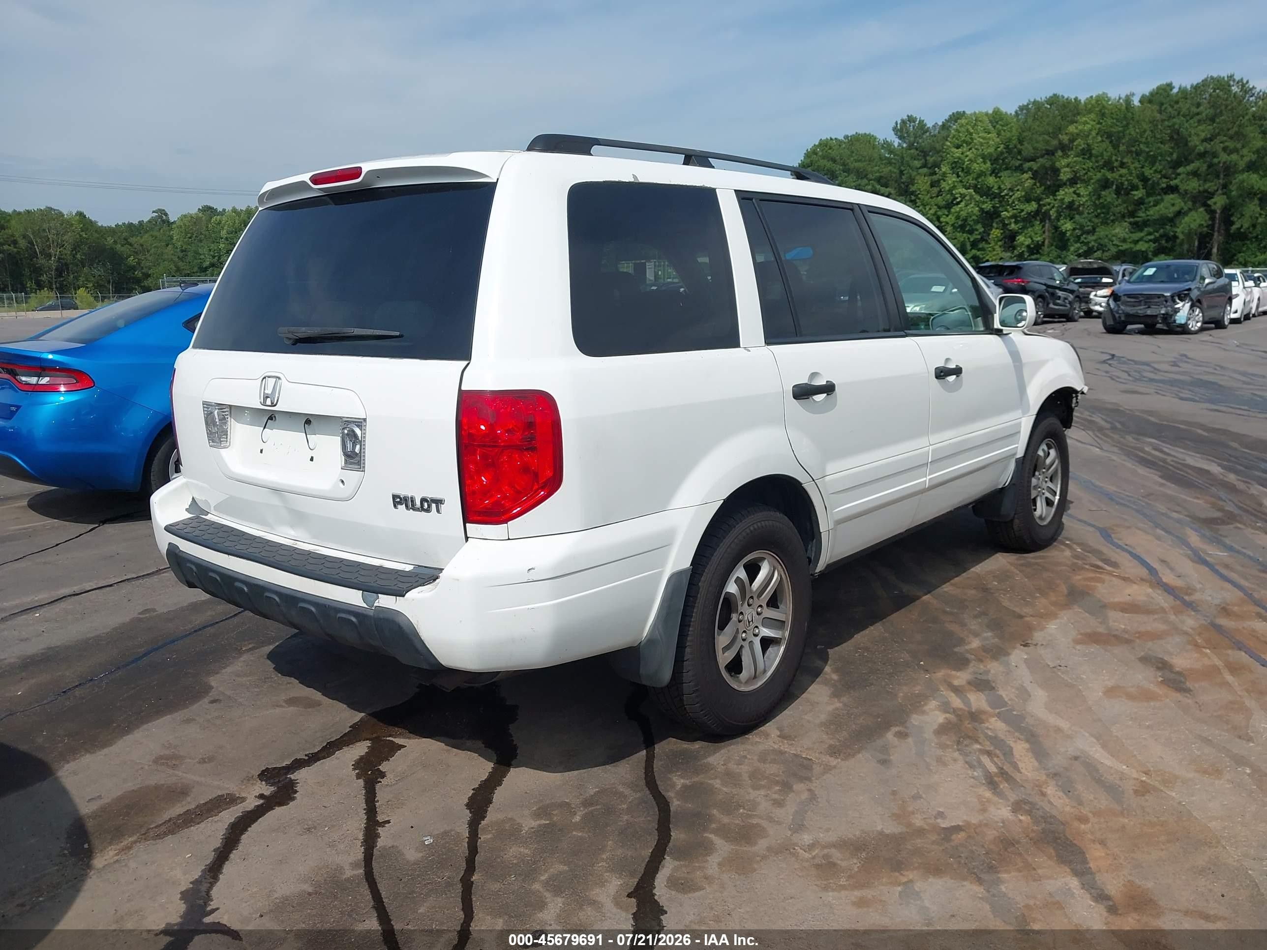 2005 Honda Pilot Ex-l Белый vin: 2HKYF18595H531909