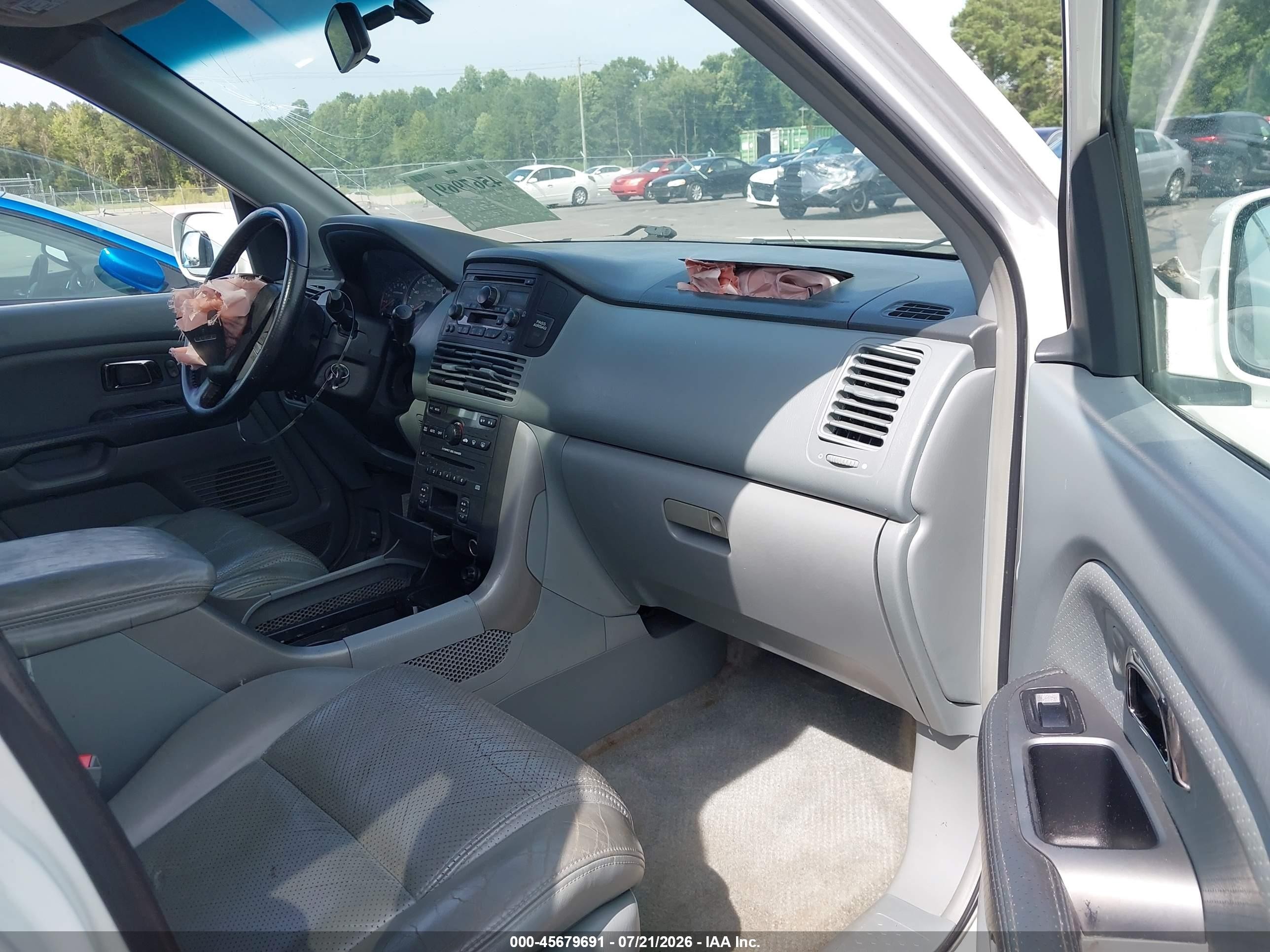 2005 Honda Pilot Ex-l Белый vin: 2HKYF18595H531909