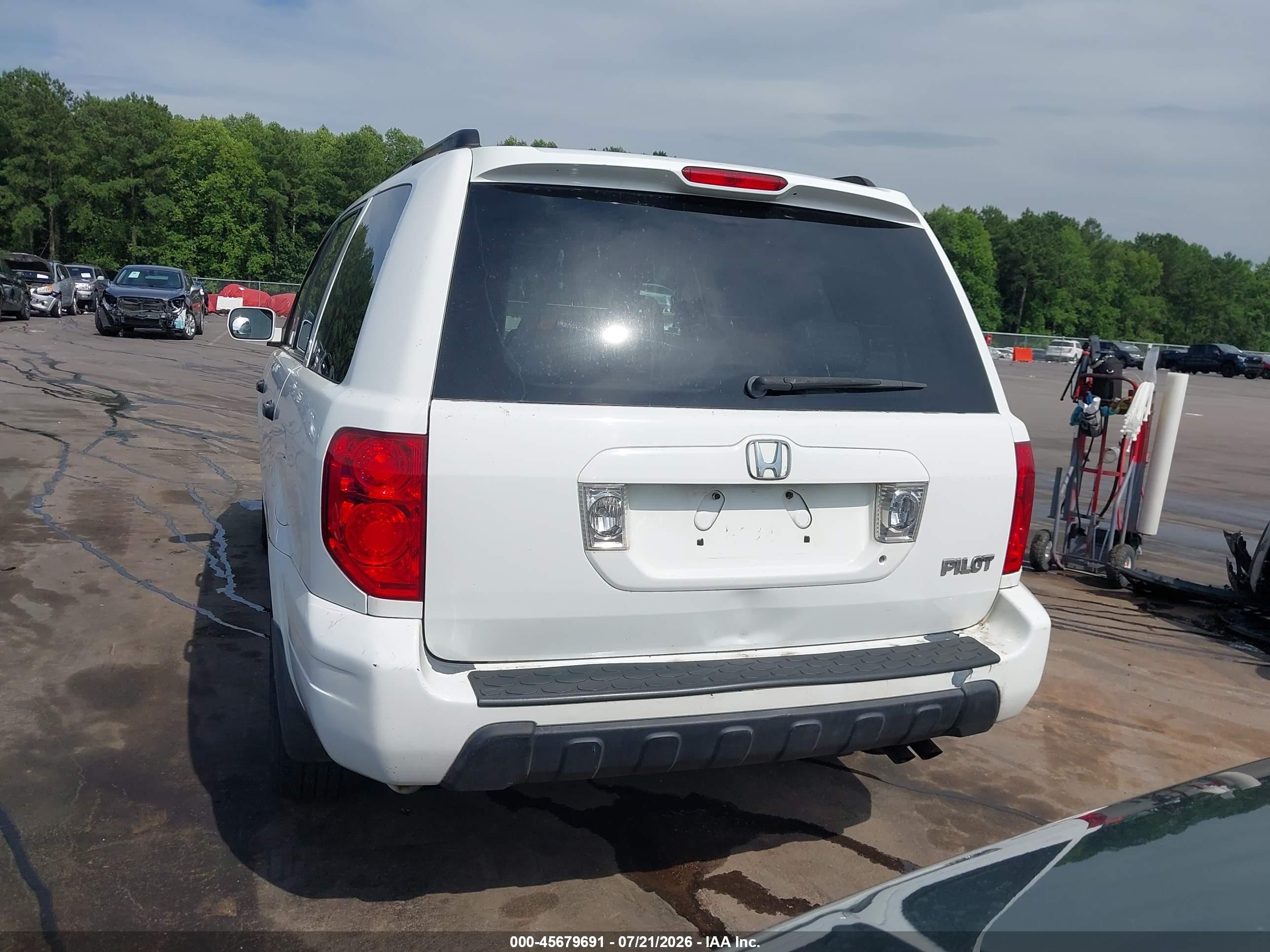 2005 Honda Pilot Ex-l Белый vin: 2HKYF18595H531909