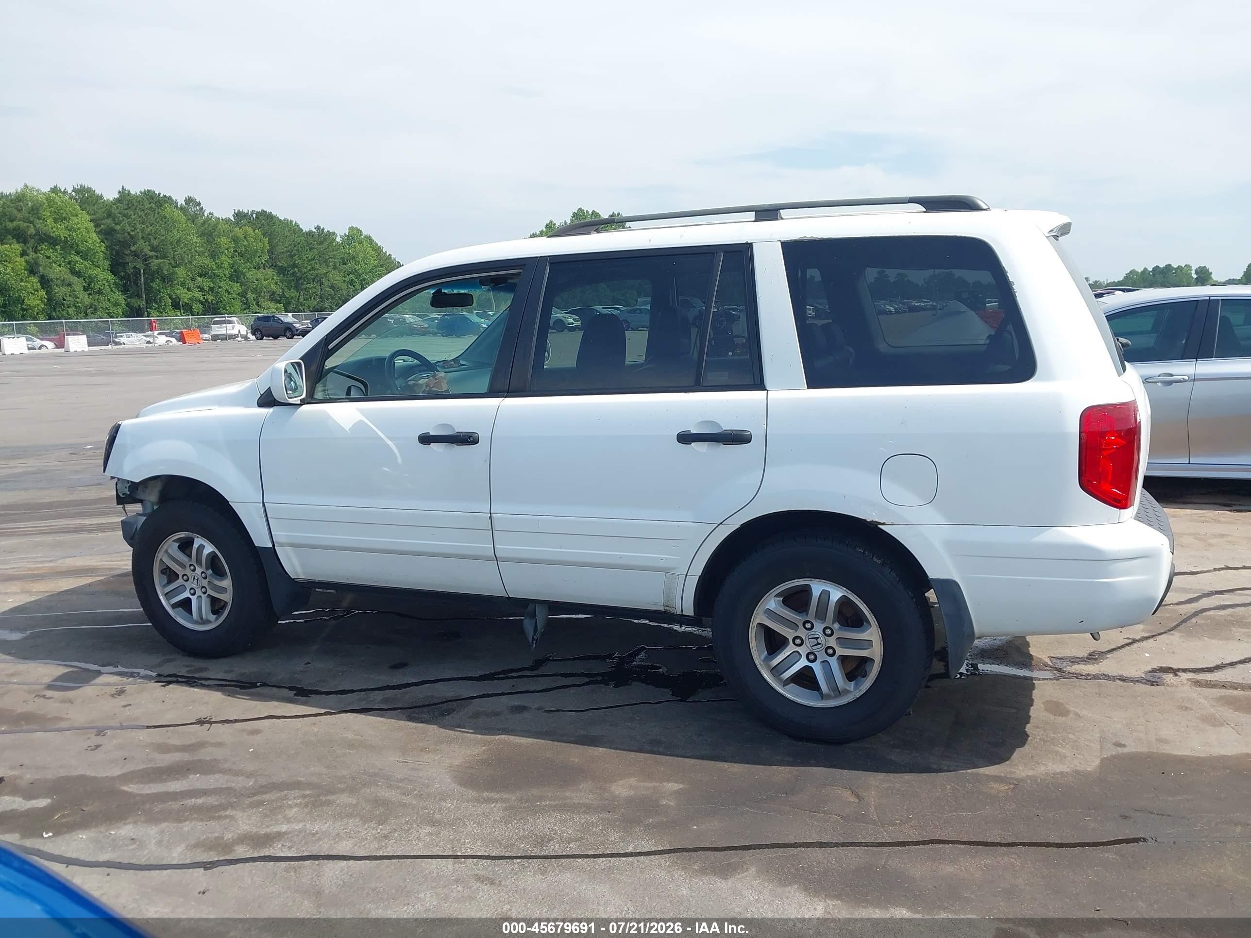 2005 Honda Pilot Ex-l Белый vin: 2HKYF18595H531909