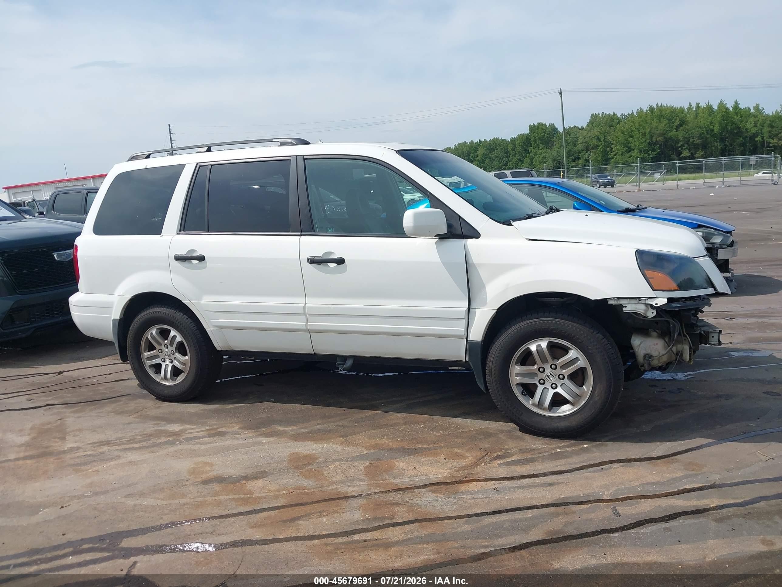 2005 Honda Pilot Ex-l Белый vin: 2HKYF18595H531909