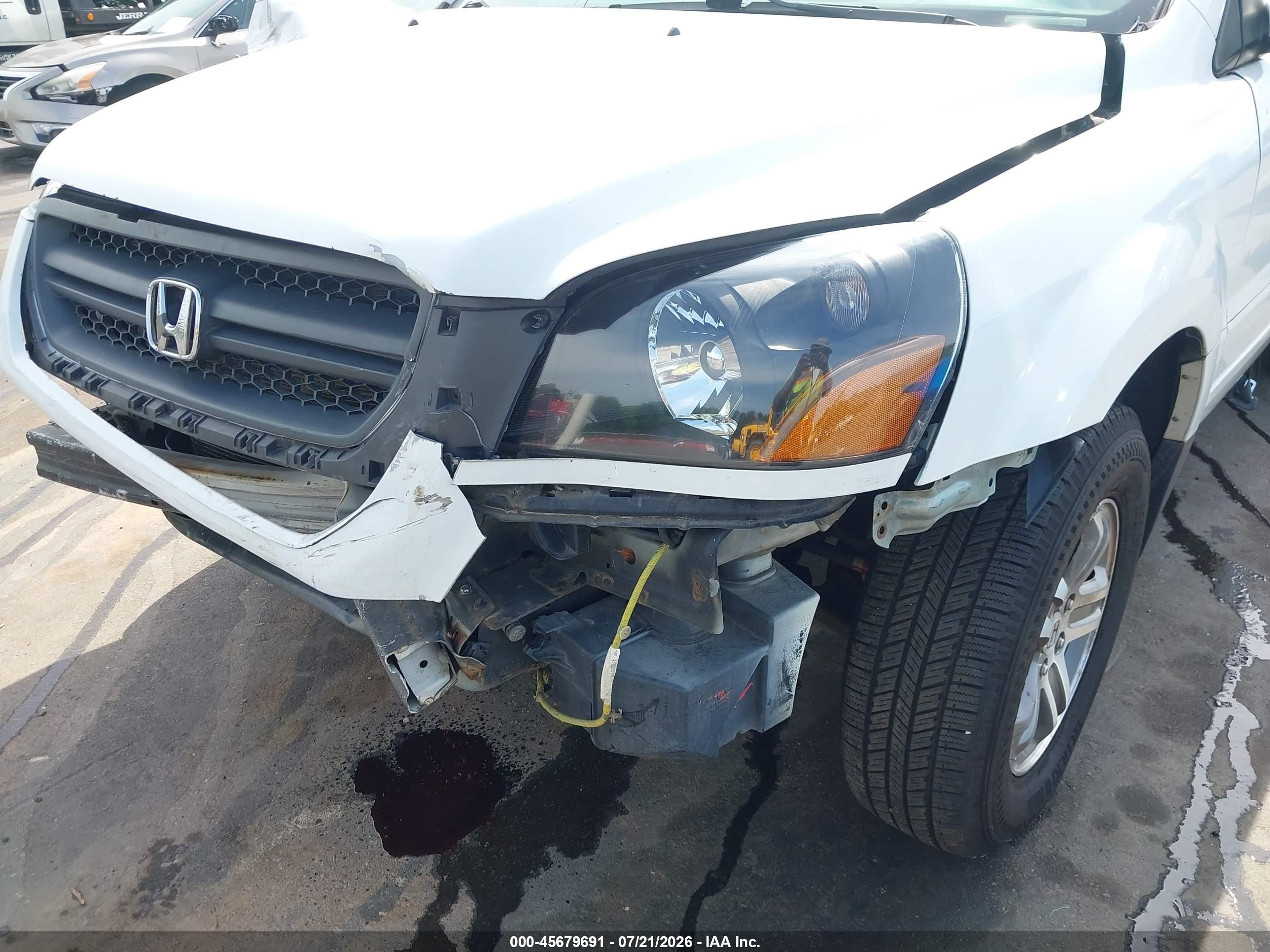 2005 Honda Pilot Ex-l Белый vin: 2HKYF18595H531909