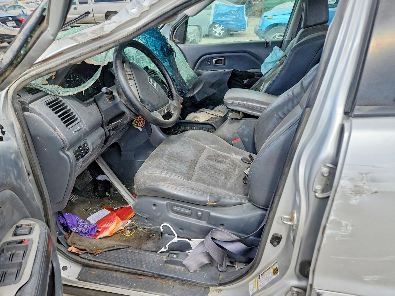 2005 Honda Pilot Exl Silver vin: 2HKYF18595H555935