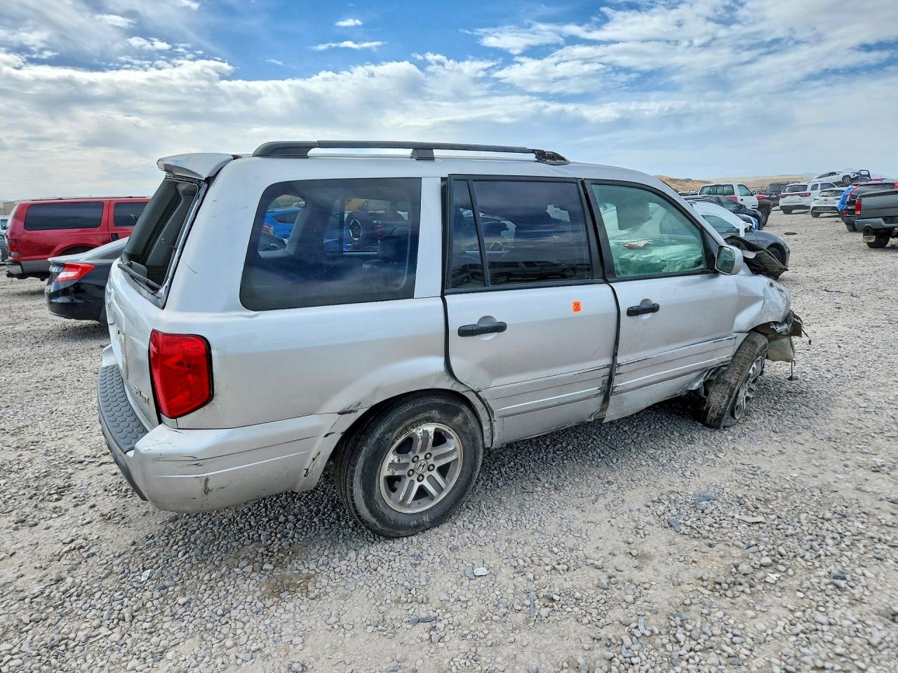 2005 Honda Pilot Exl Silver vin: 2HKYF18595H555935