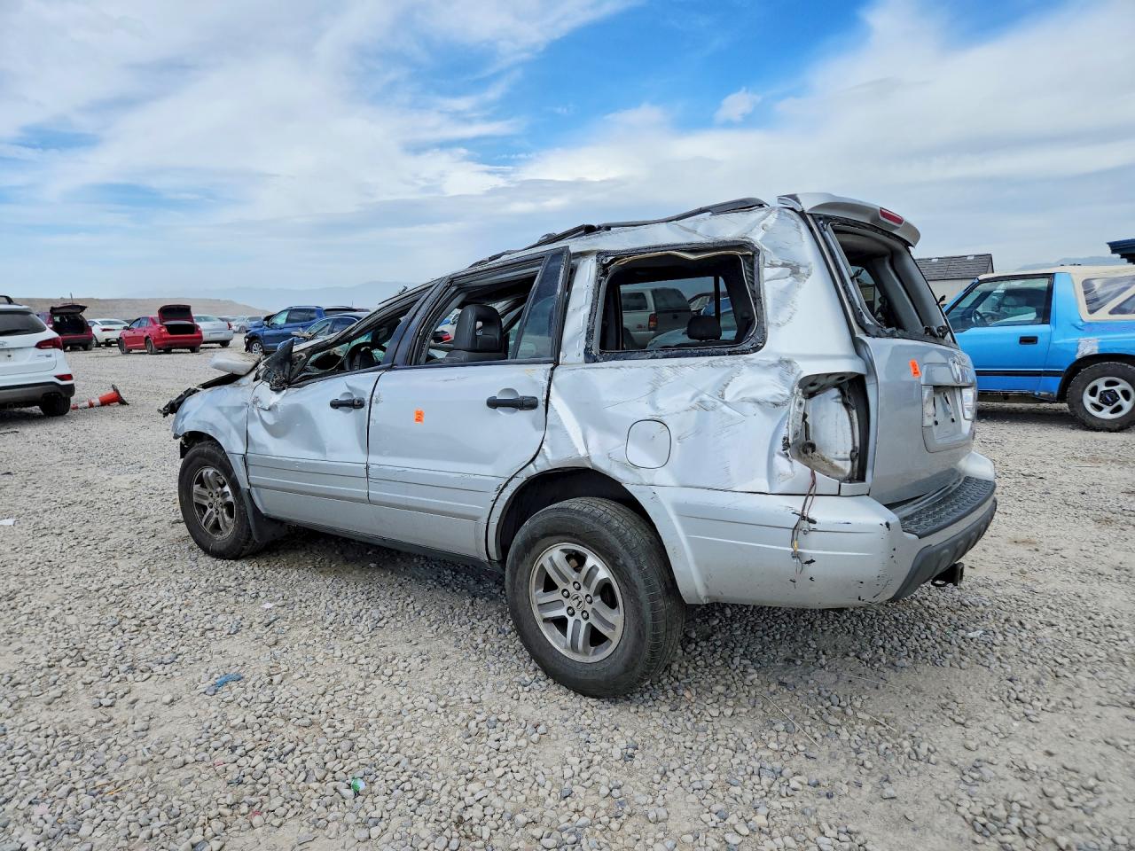 2005 Honda Pilot Exl Silver vin: 2HKYF18595H555935