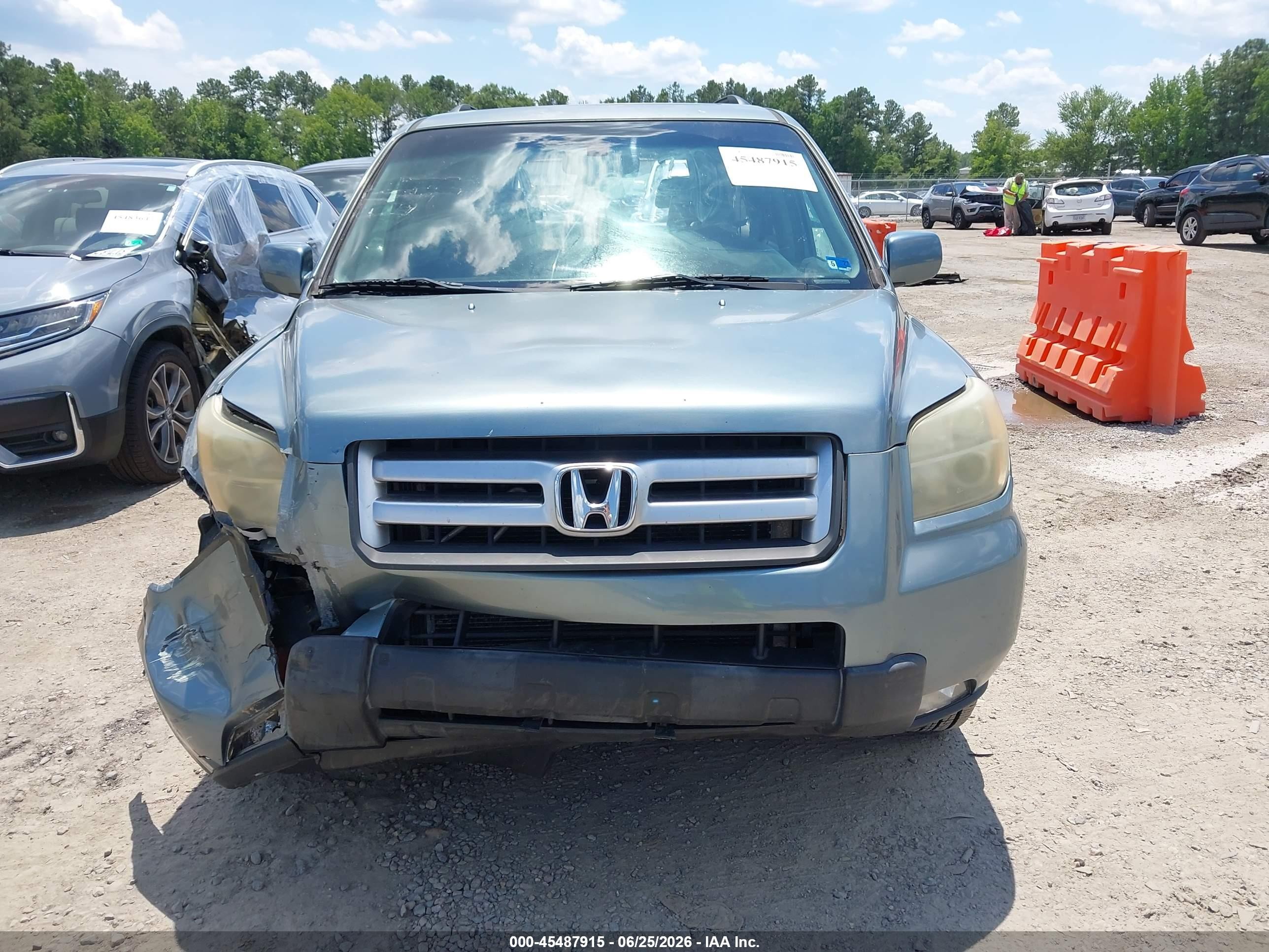 2006 Honda Pilot Ex Бирюзовый vin: 2HKYF18596H548937