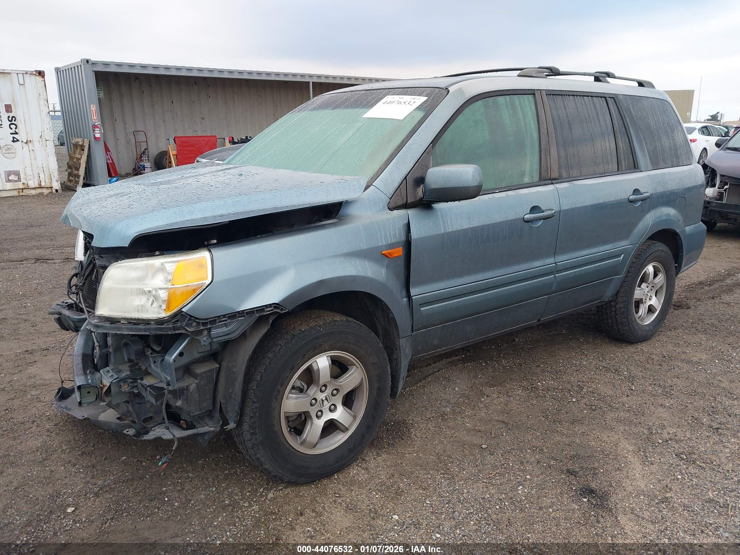 2006 Honda Pilot Ex-l Teal vin: 2HKYF18596H504923