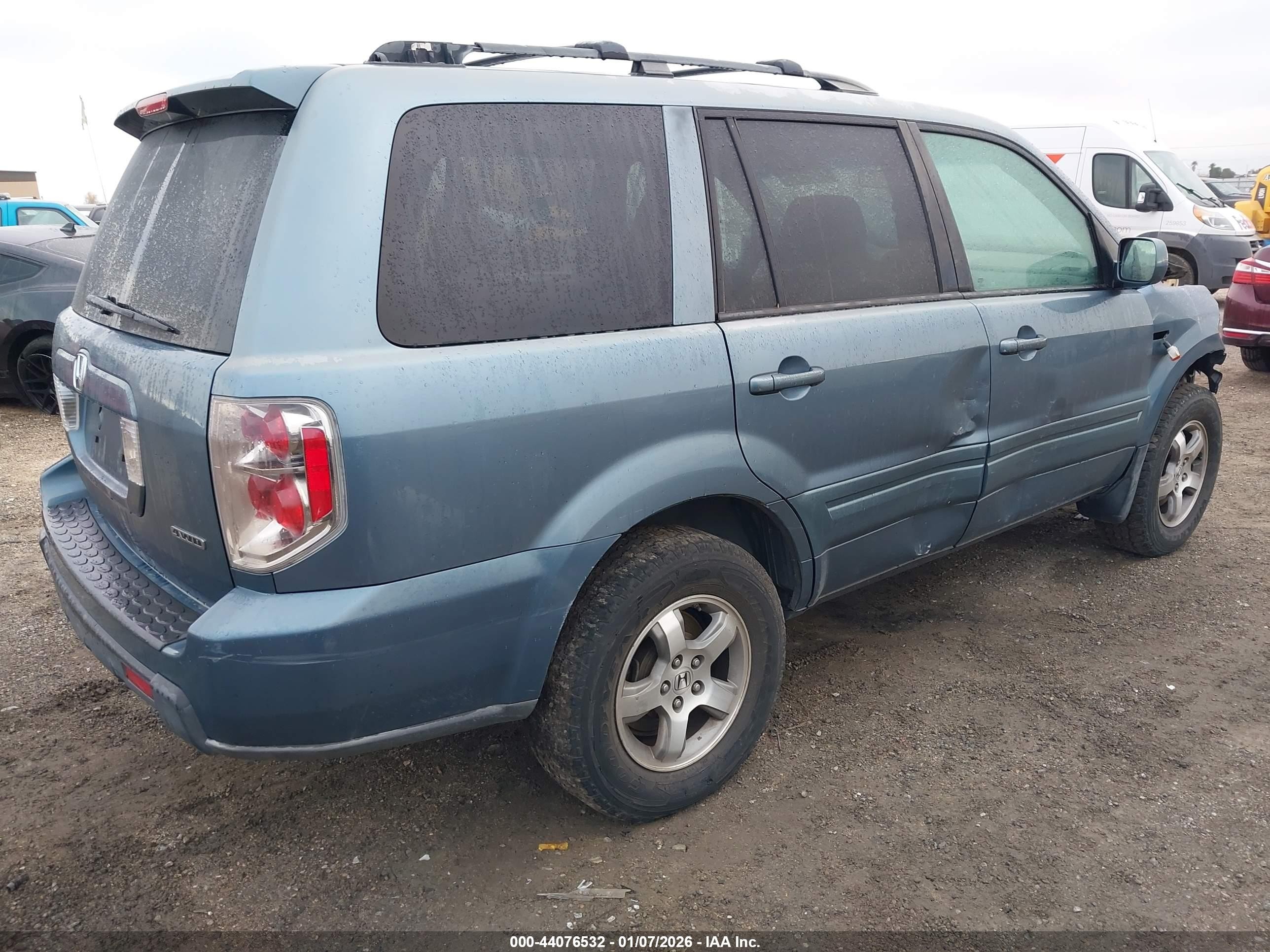 2006 Honda Pilot Ex-l Teal vin: 2HKYF18596H504923