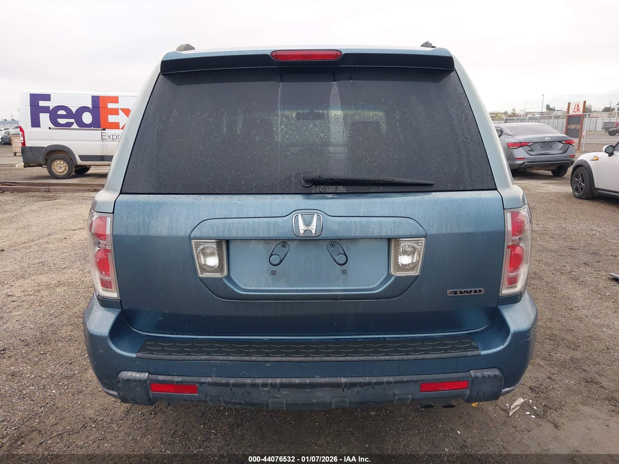 2006 Honda Pilot Ex-l Teal vin: 2HKYF18596H504923