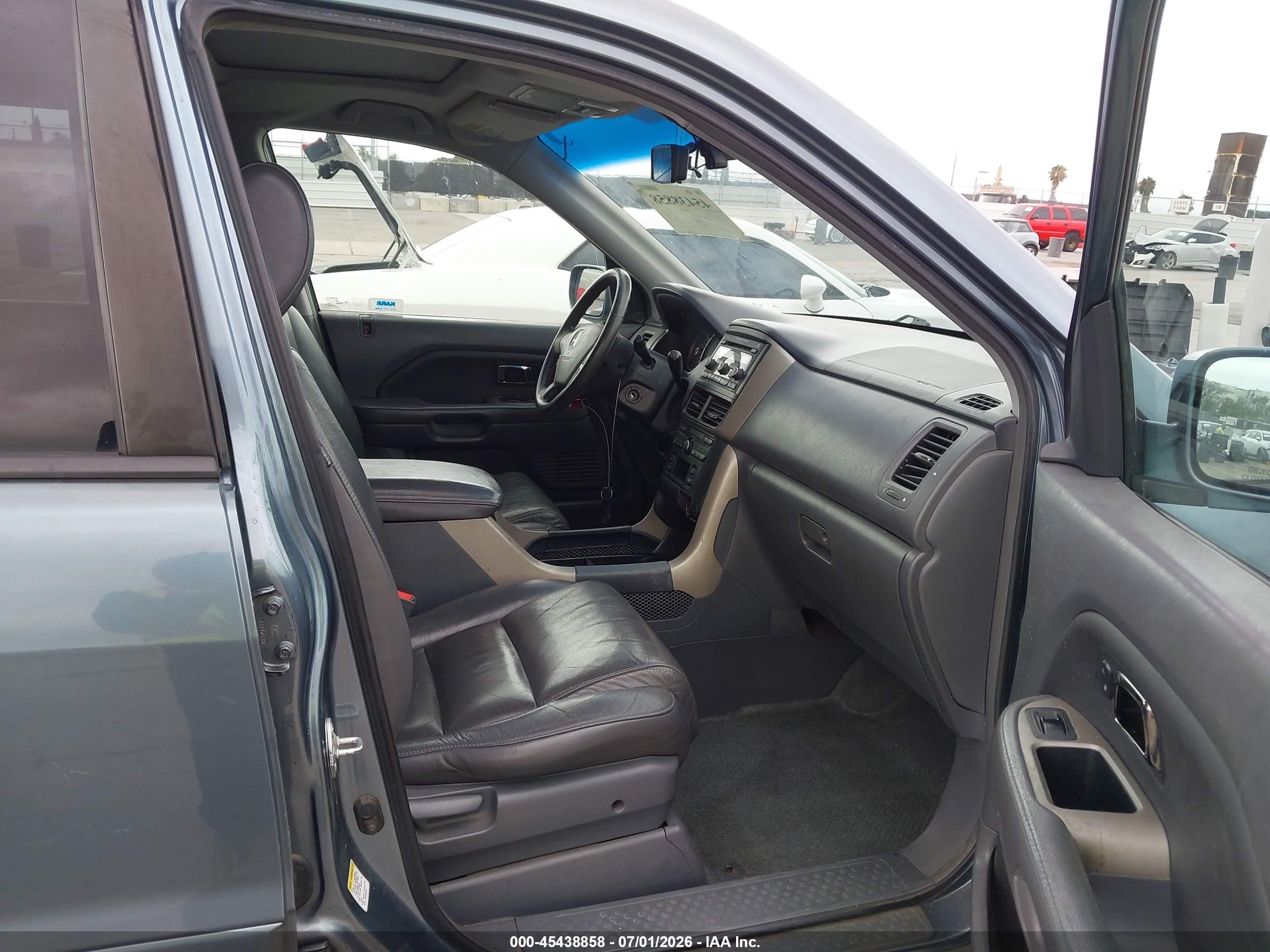 2007 Honda Pilot Ex-l Blue vin: 2HKYF18597H534070