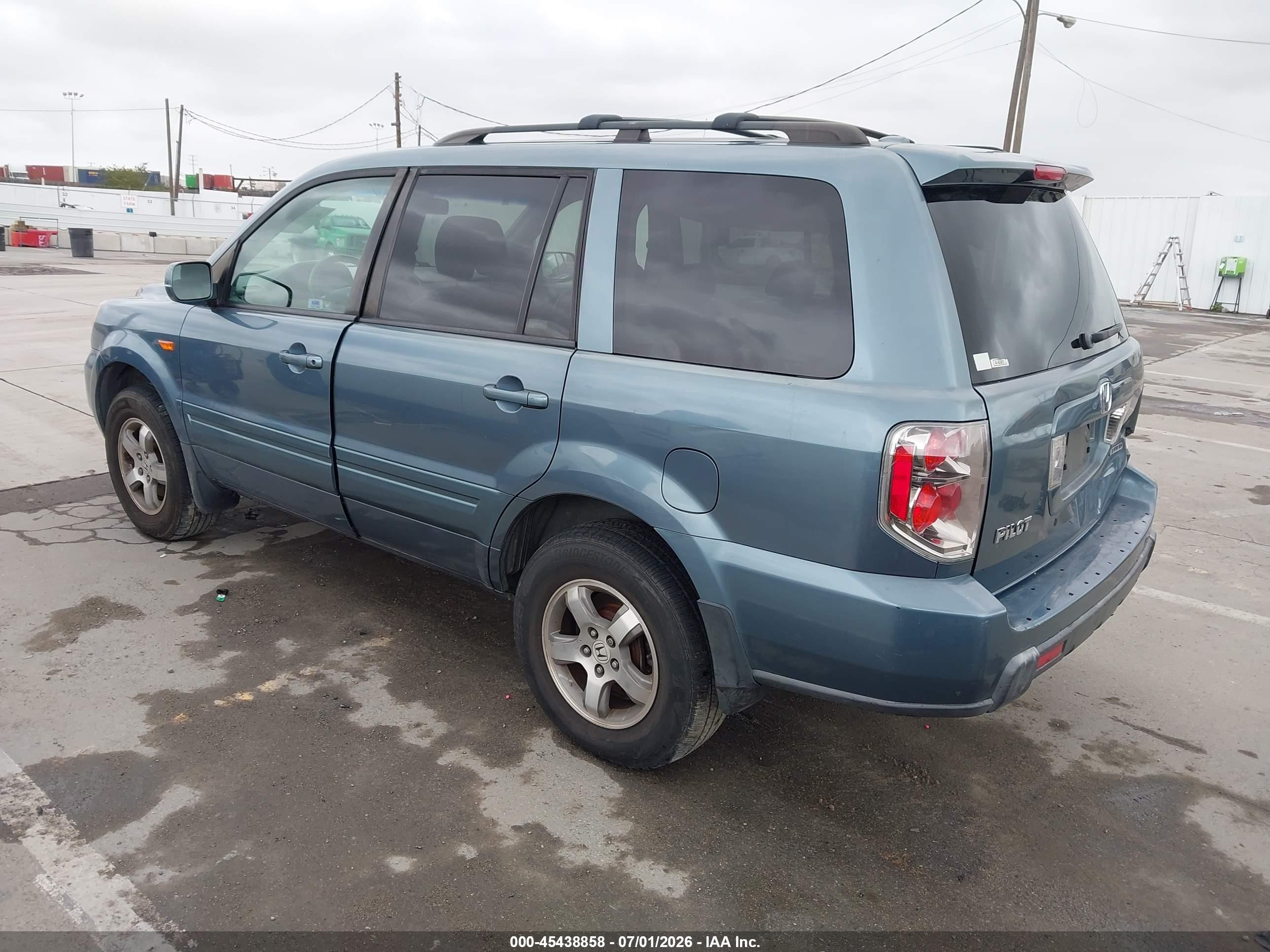 2007 Honda Pilot Ex-l Blue vin: 2HKYF18597H534070
