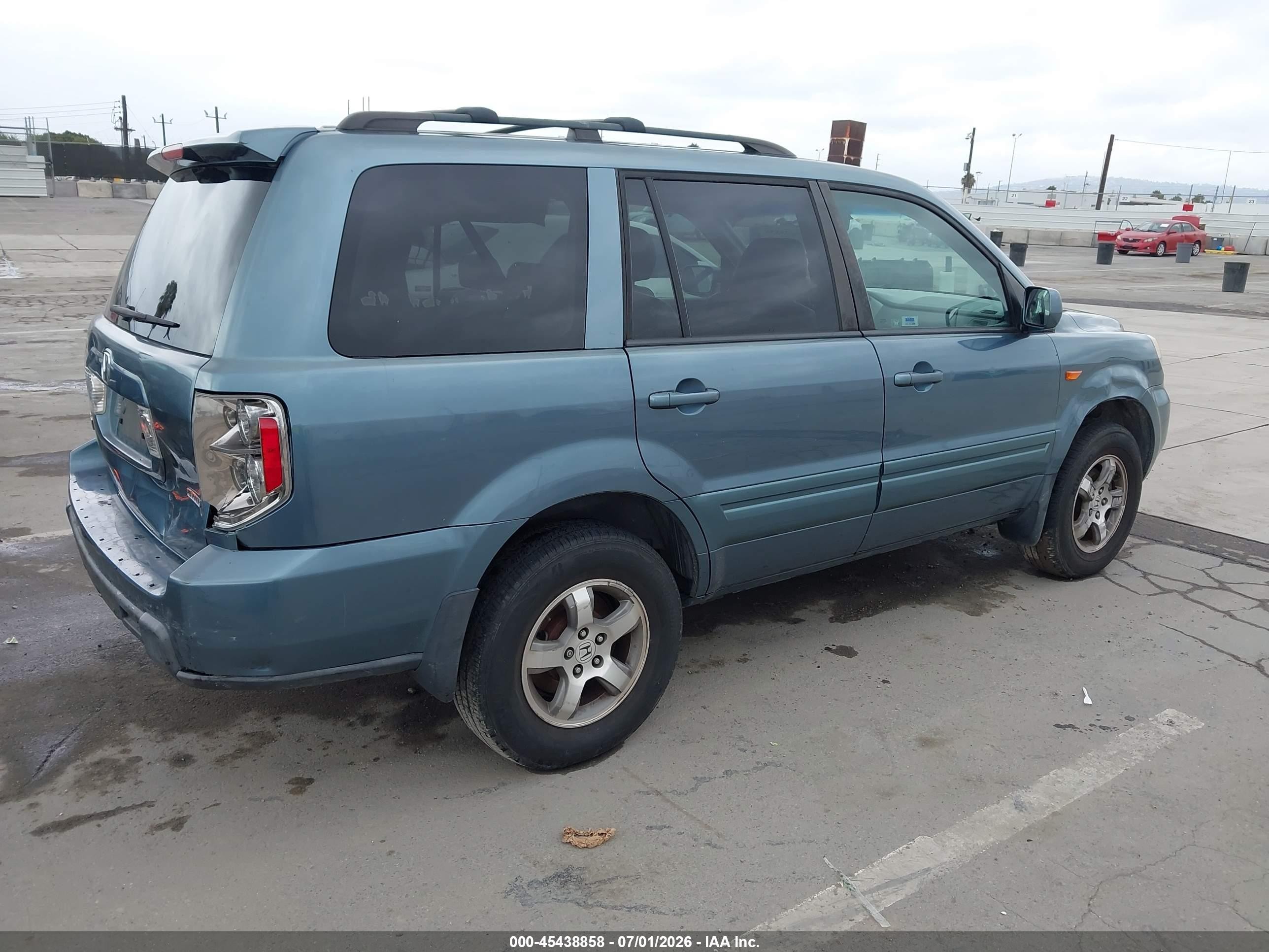 2007 Honda Pilot Ex-l Blue vin: 2HKYF18597H534070