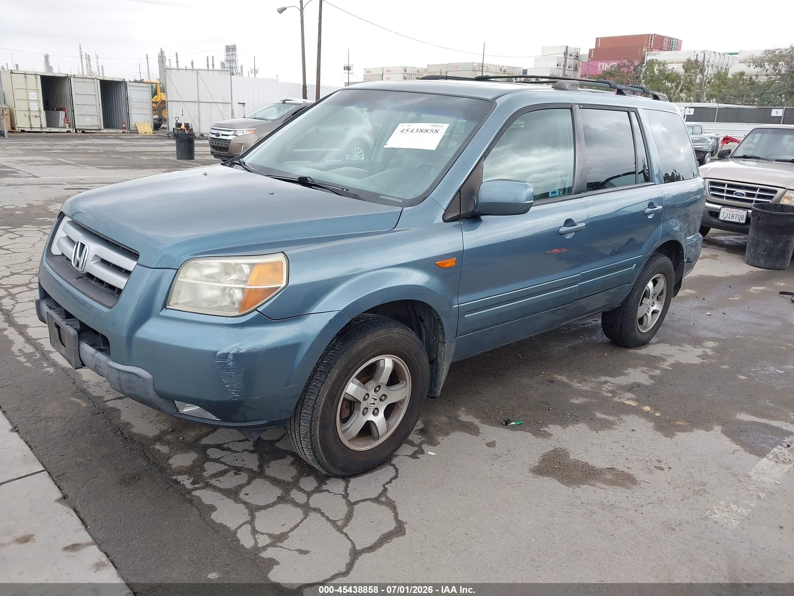 2007 Honda Pilot Ex-l Blue vin: 2HKYF18597H534070