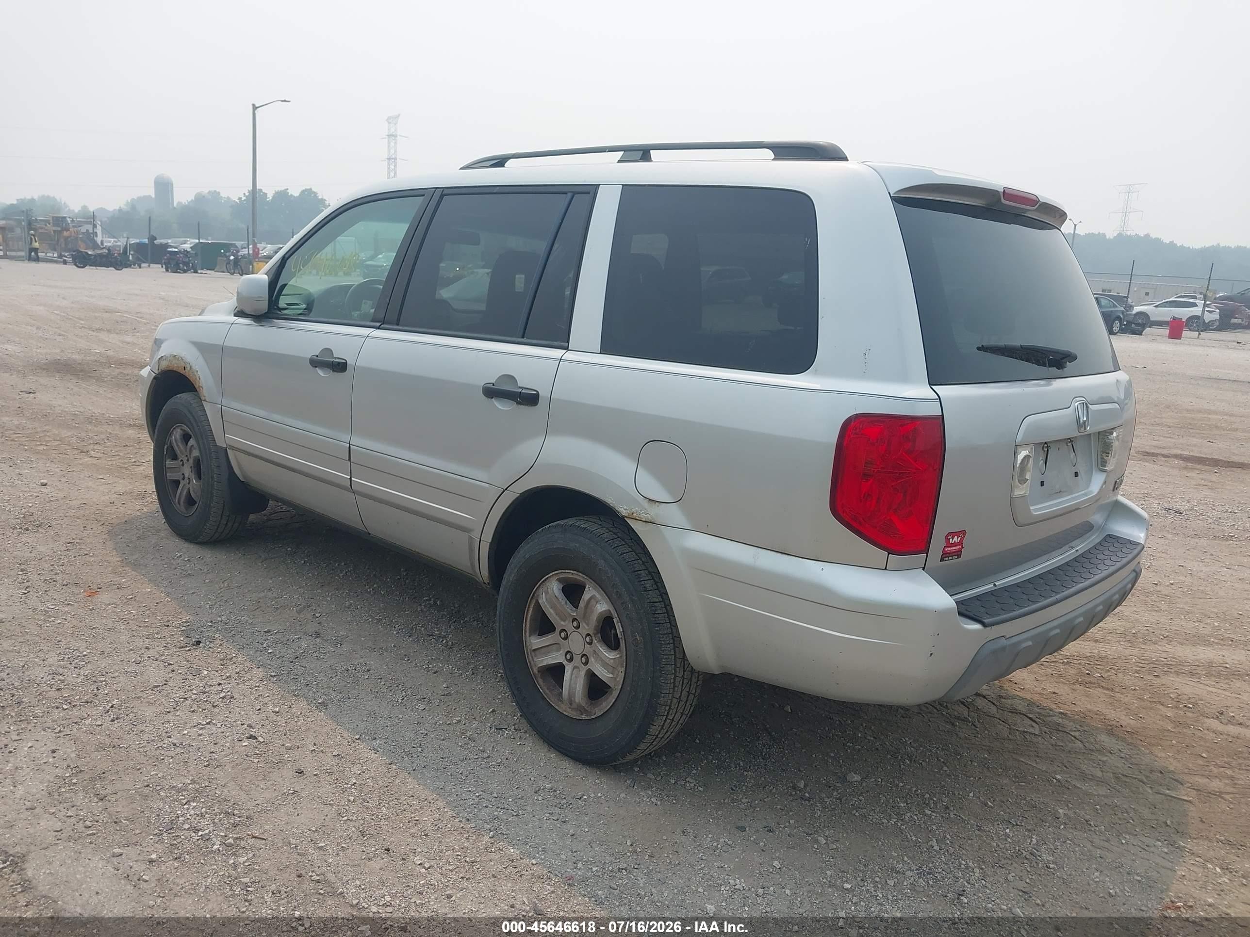 2003 Honda Pilot Ex-l Silver vin: 2HKYF185X3H512332
