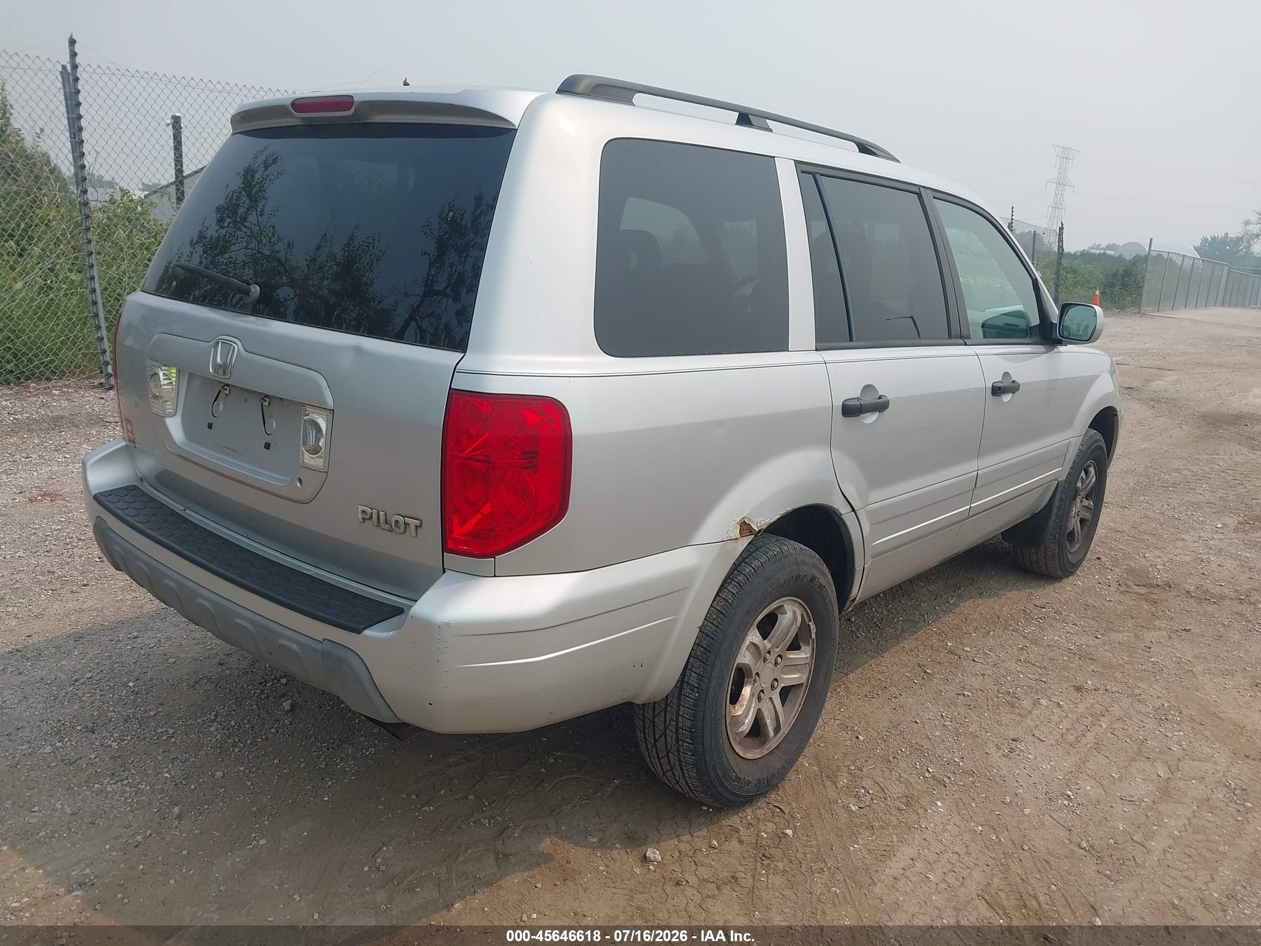 2003 Honda Pilot Ex-l Silver vin: 2HKYF185X3H512332