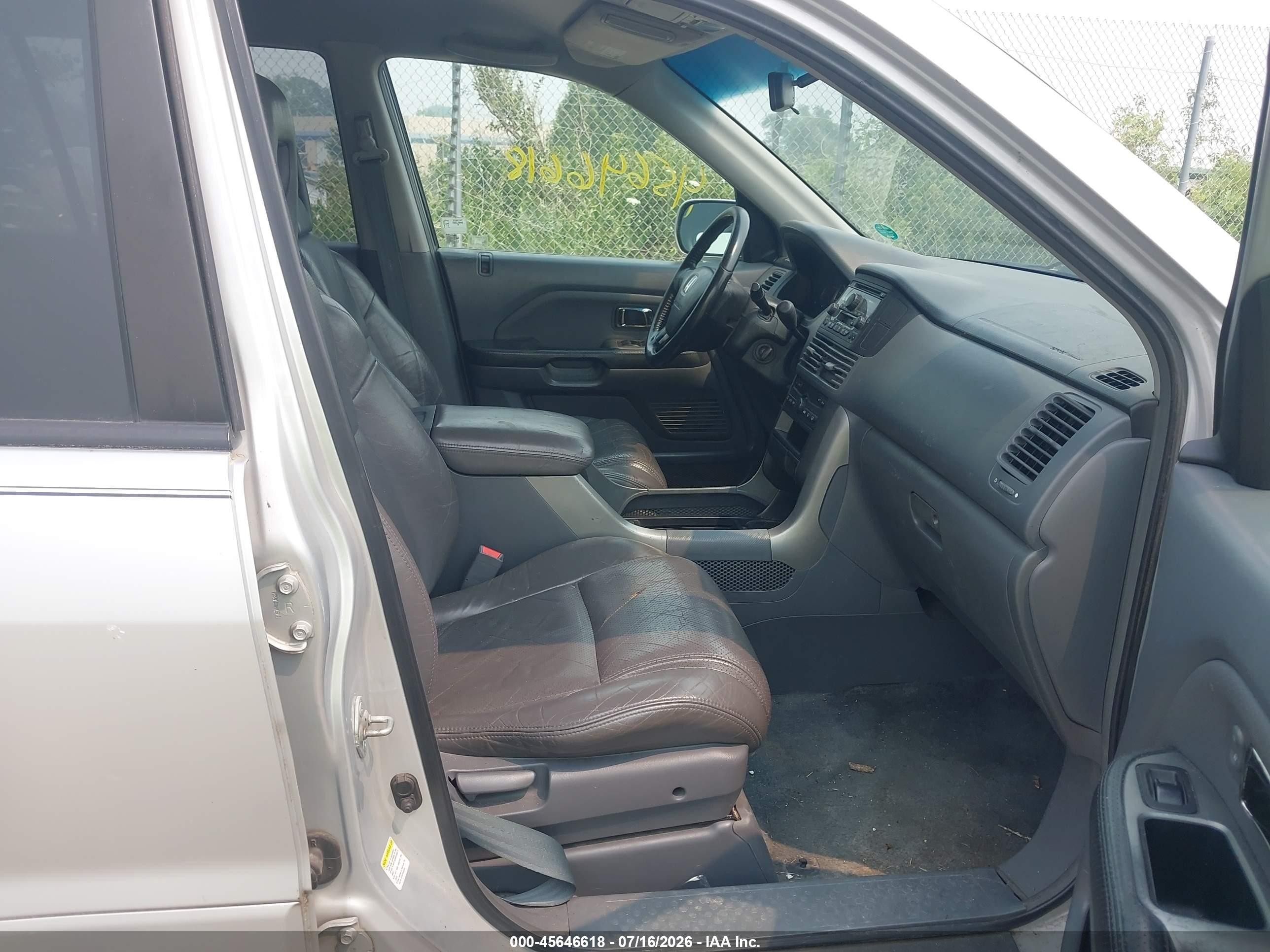 2003 Honda Pilot Ex-l Silver vin: 2HKYF185X3H512332