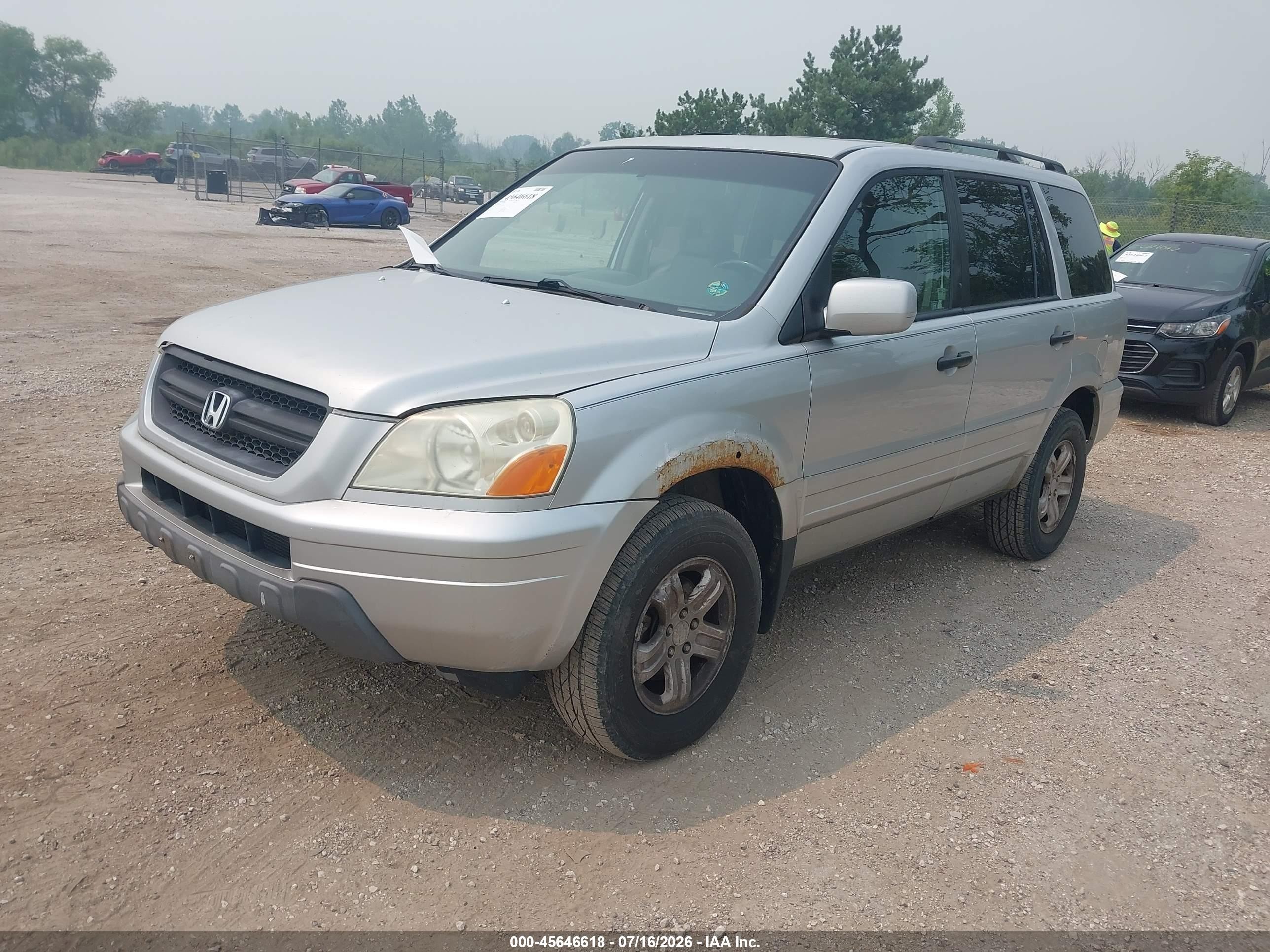 2003 Honda Pilot Ex-l Silver vin: 2HKYF185X3H512332