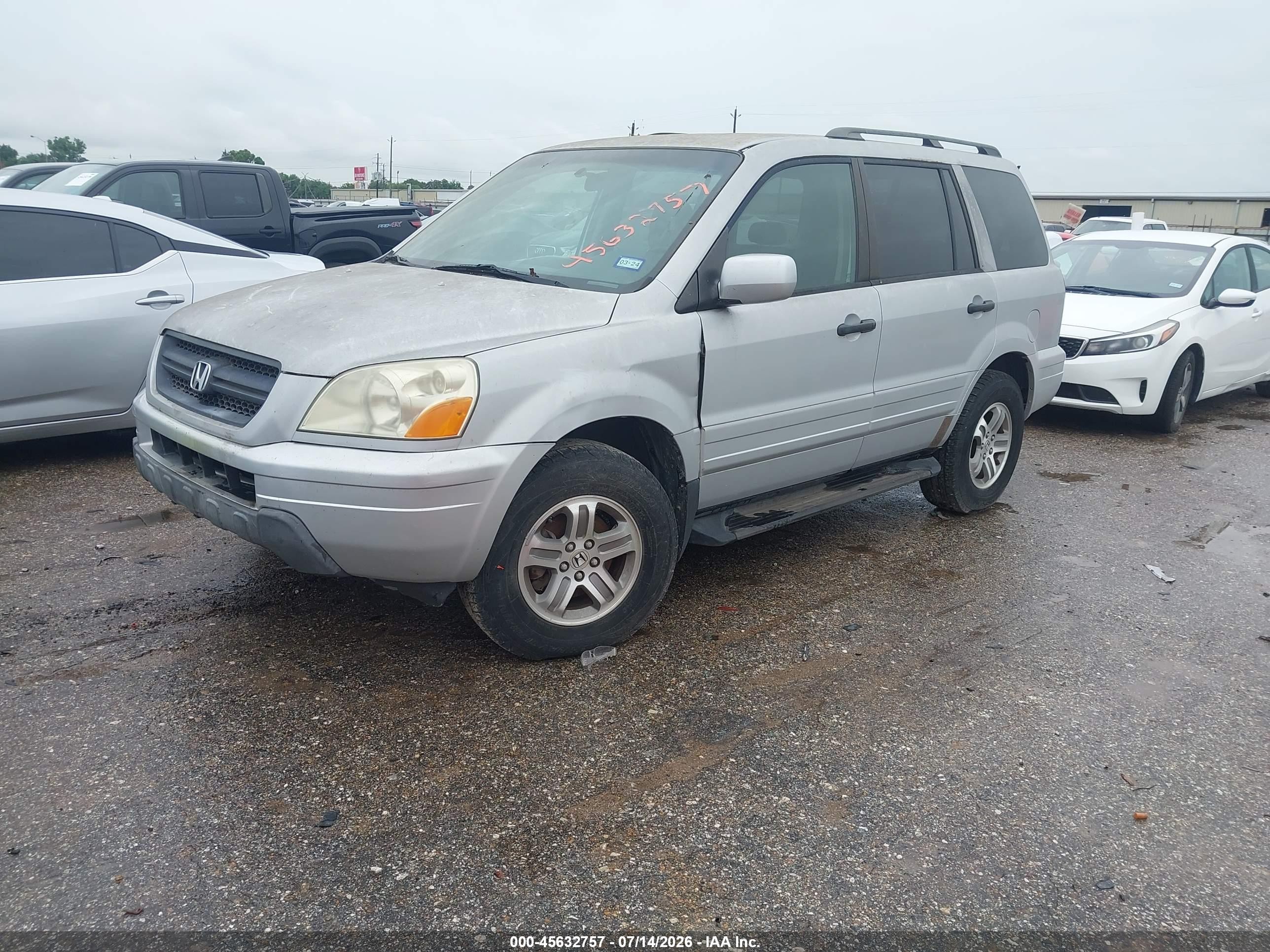 2003 Honda Pilot Ex-l Серебряный vin: 2HKYF185X3H574006