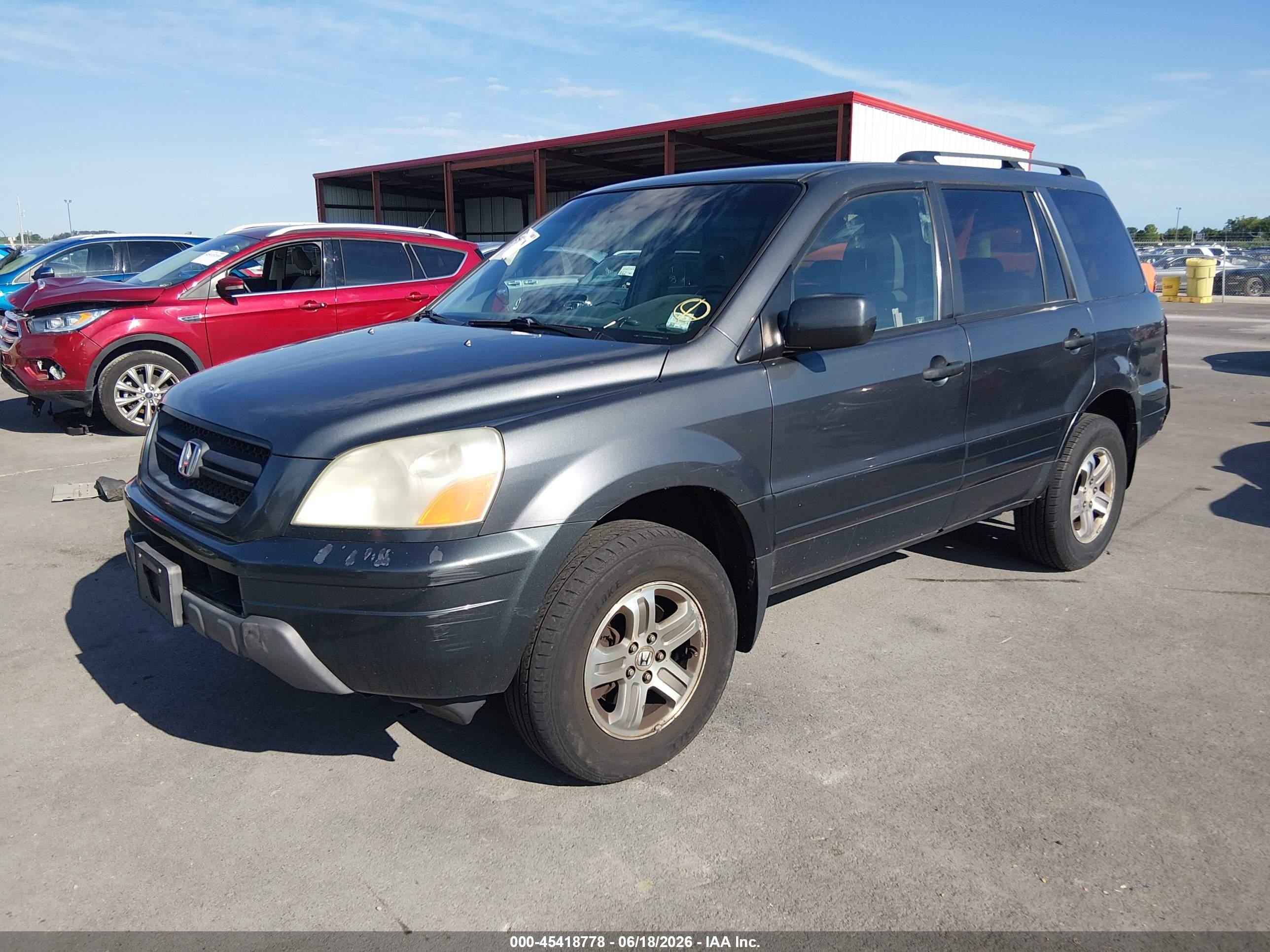 2003 Honda Pilot Ex-l Gray vin: 2HKYF185X3H580386