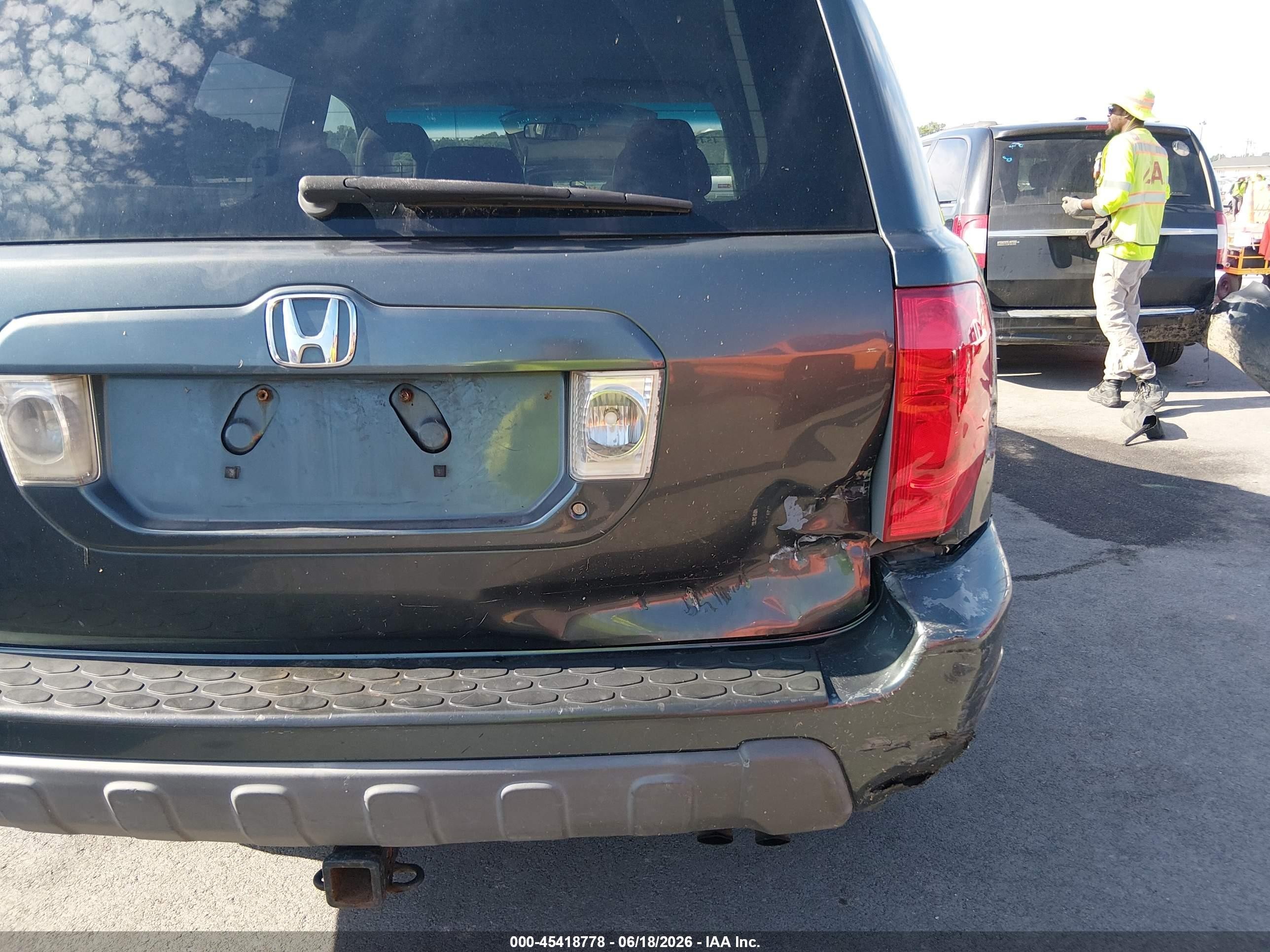 2003 Honda Pilot Ex-l Gray vin: 2HKYF185X3H580386