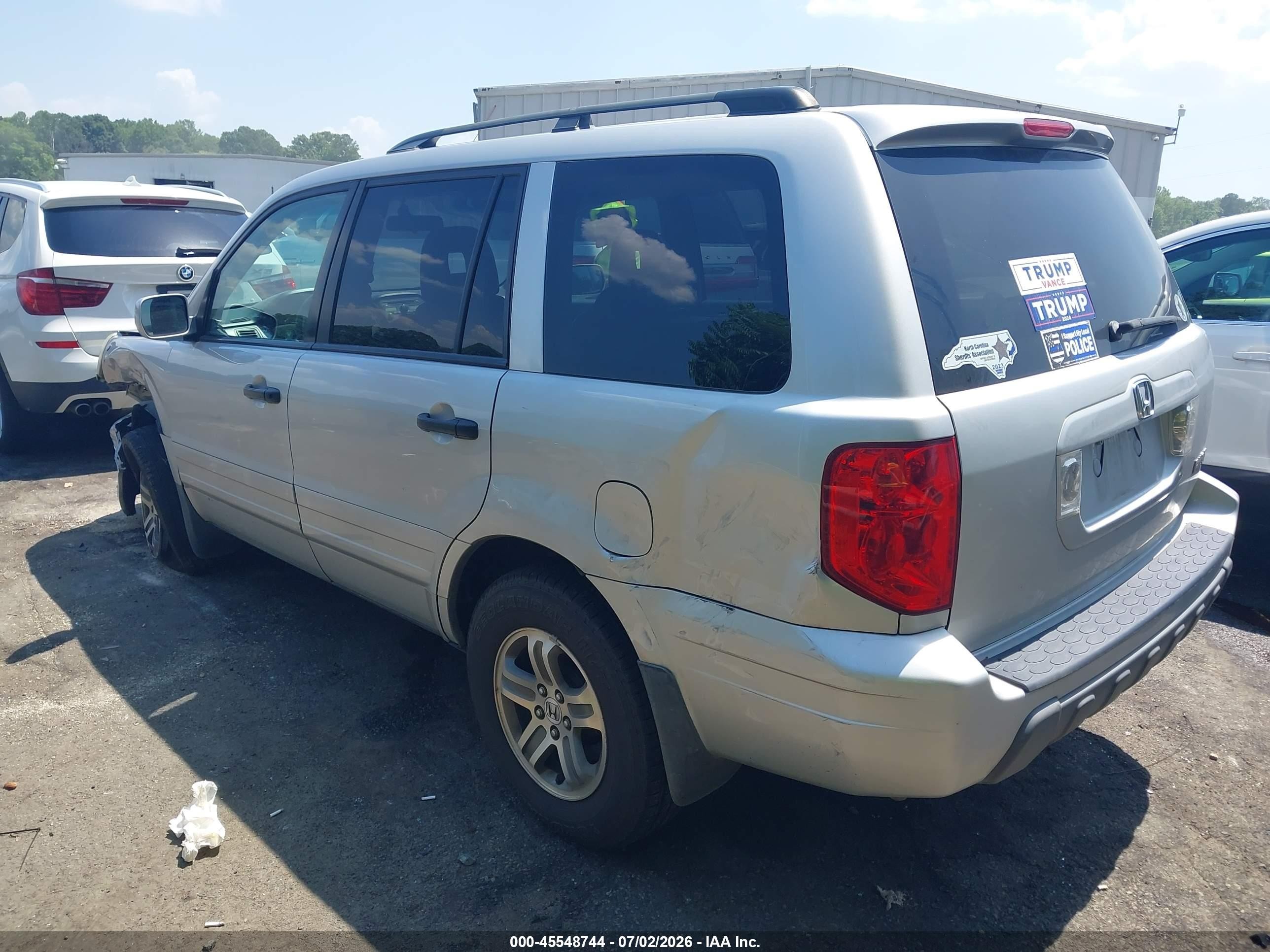 2004 Honda Pilot Ex-l Silver vin: 2HKYF185X4H514292